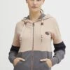 OXMO OXKate - Zip-up Sweatshirt - Mahogany Rose