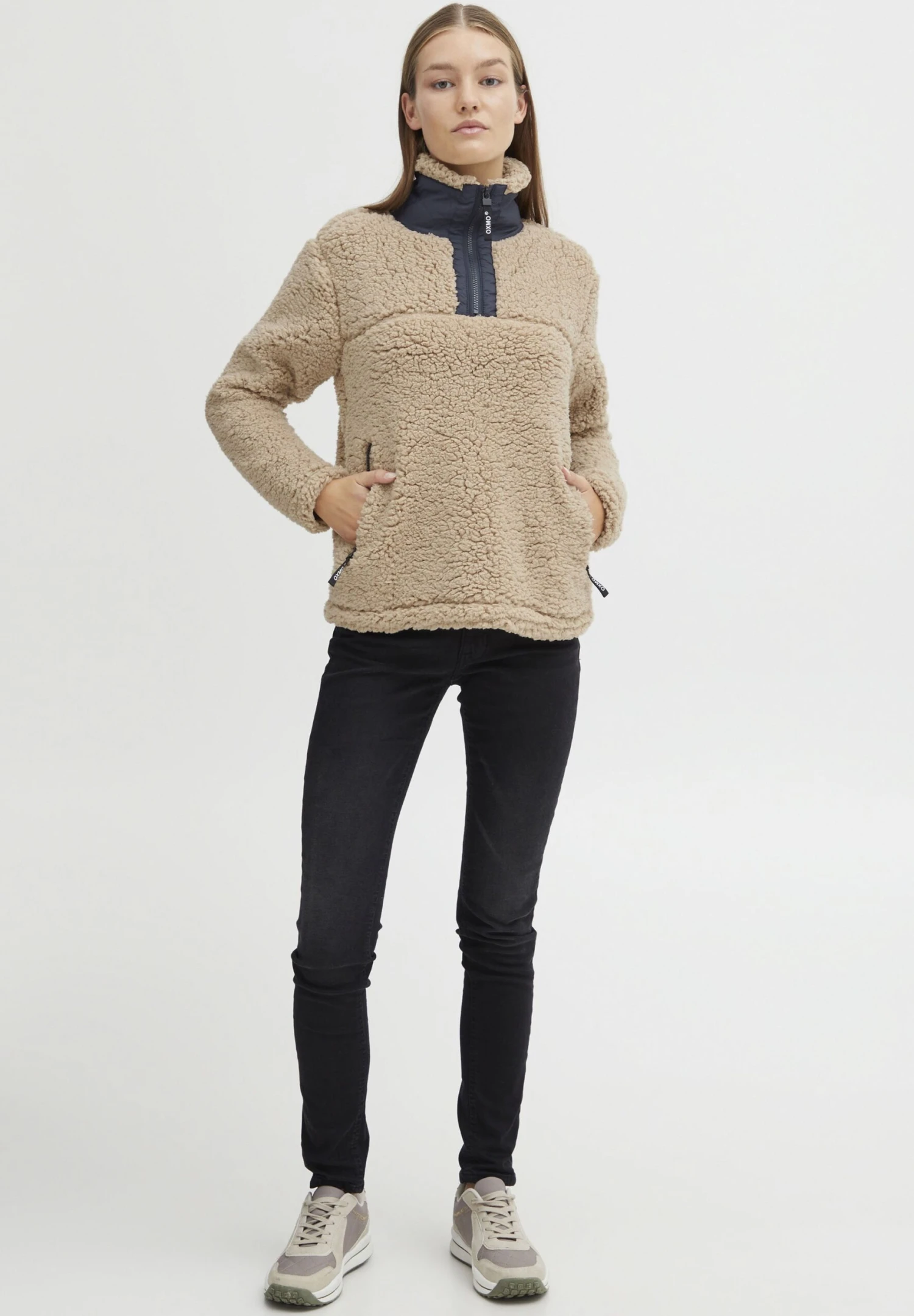 OXMO OXELINA - Fleece Jumper - Doeskin 2 OXMO OXELINA - Fleece Jumper - Doeskin - Image 2