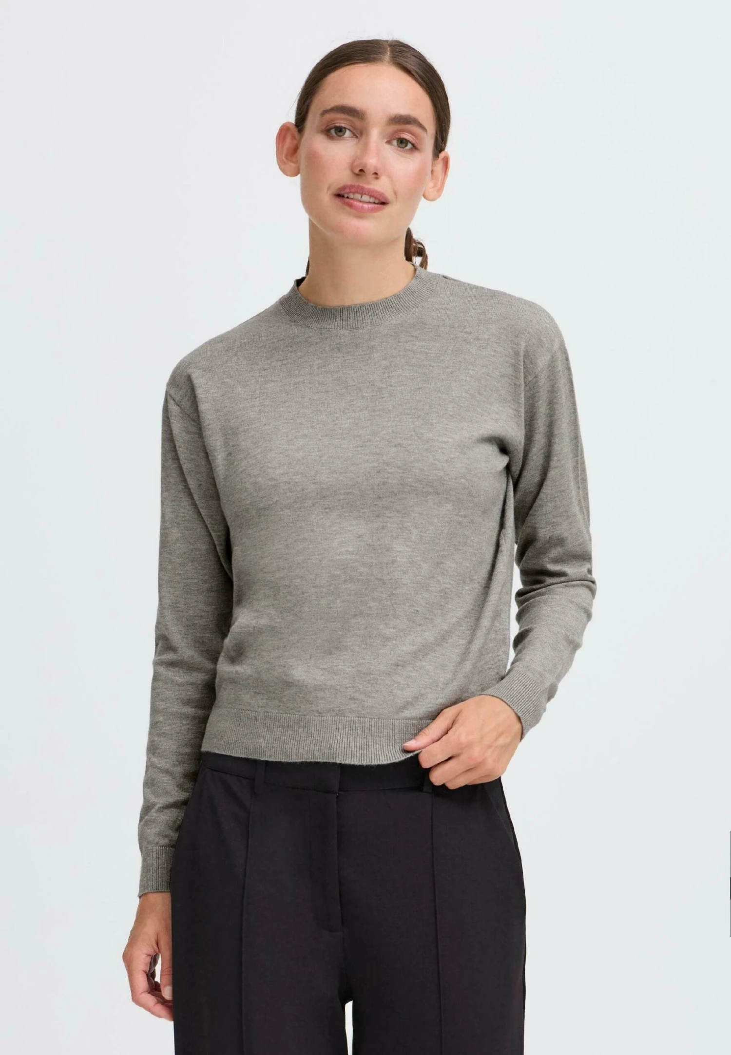 OXMO IHSCANNY - Jumper - Grey Melange 1 OXMO IHSCANNY - Jumper - Grey Melange