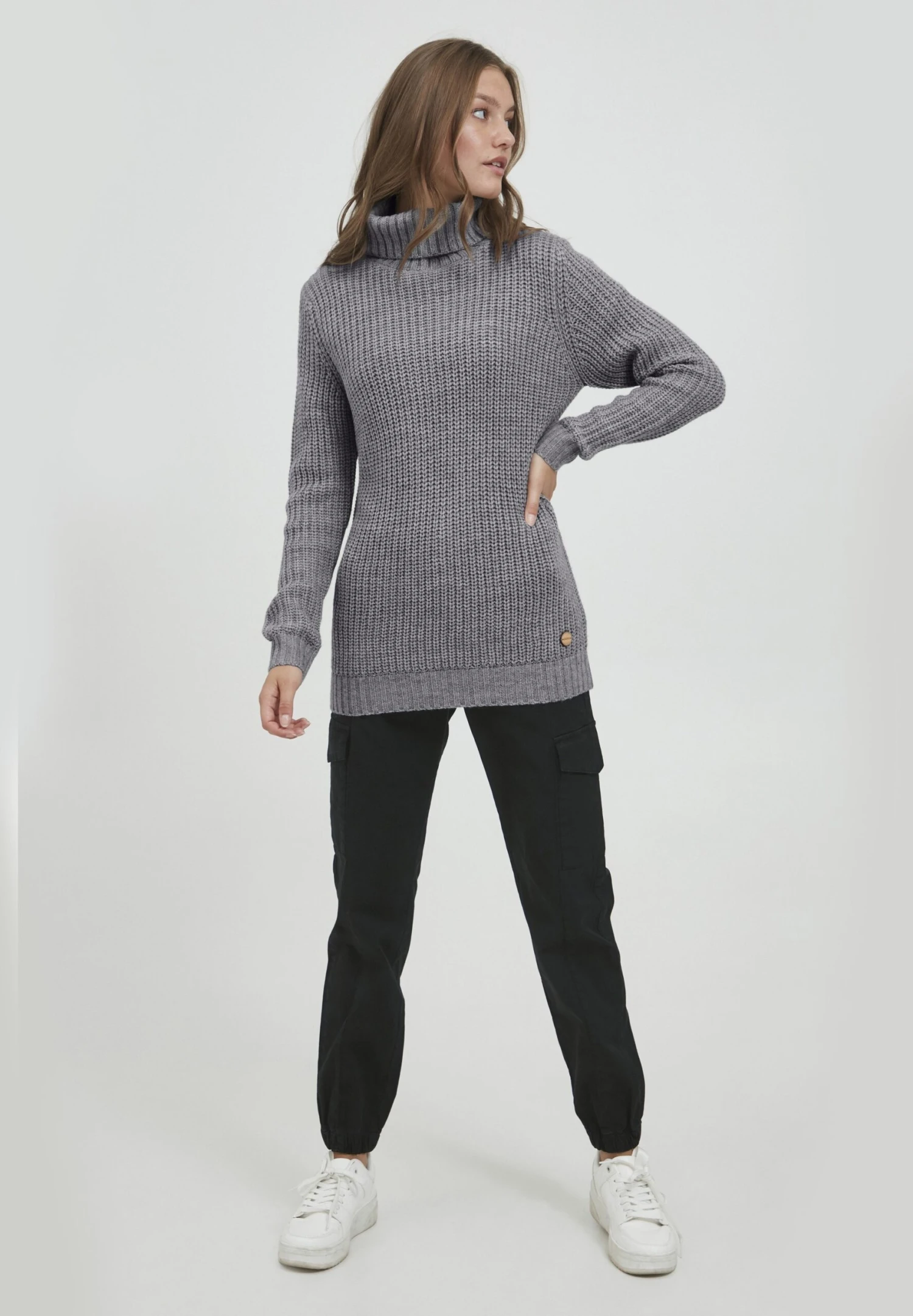 OXMO OXNanna - Jumper - Medium Grey Melange 2 OXMO OXNanna - Jumper - Medium Grey Melange - Image 2