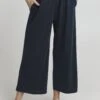 OXMO OXBRYNDIS REGULAR FIT WIDE LEG - Trousers - Total Eclipse