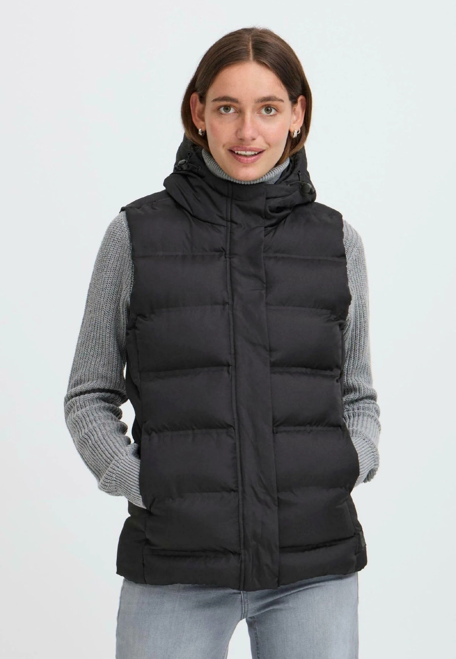 OXMO OXMARIANN - Waistcoat - True Black 1 OXMO OXMARIANN - Waistcoat - True Black