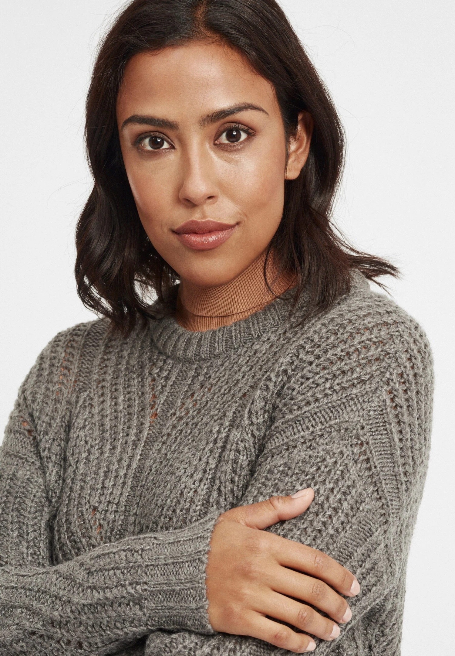 OXMO OXChiara - Jumper - Medium Grey Melange 4 OXMO OXChiara - Jumper - Medium Grey Melange - Image 4