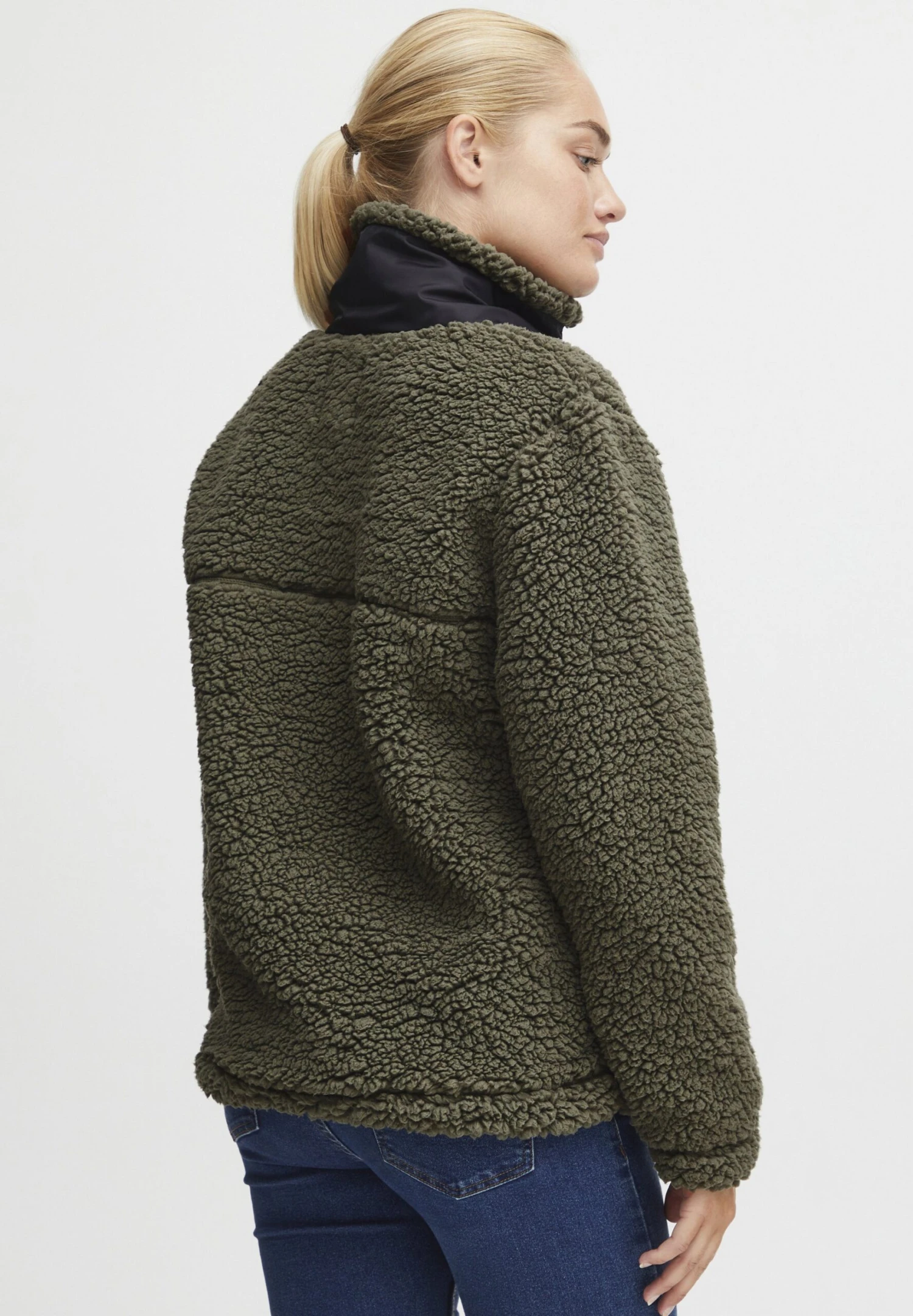 OXMO OXELINA - Fleece Jumper - Dusty Olive 3 OXMO OXELINA - Fleece Jumper - Dusty Olive - Image 3