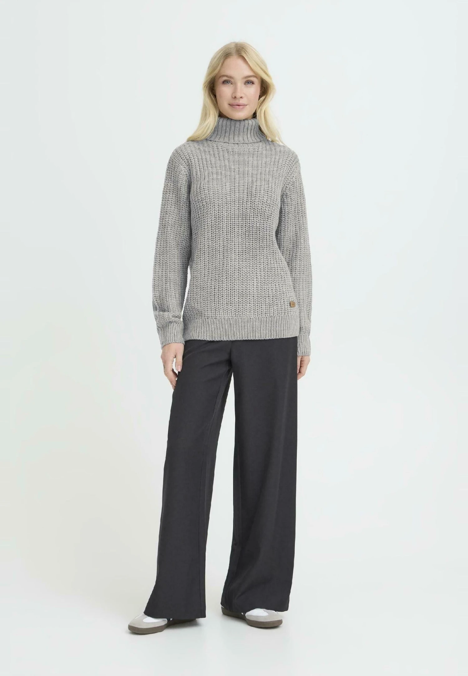 OXMO OXEDNA ROLLNECK - Jumper - Medium Grey Melange 2 OXMO OXEDNA ROLLNECK - Jumper - Medium Grey Melange - Image 2