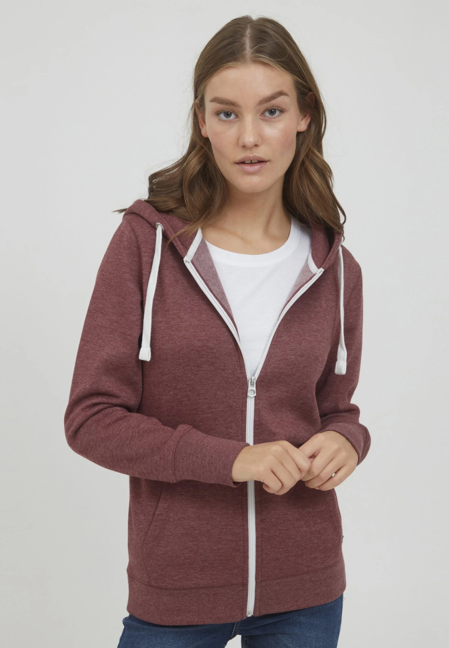 OXMO OXOLINDA - Zip-up Sweatshirt - Wine Red M 1 OXMO OXOLINDA - Zip-up Sweatshirt - Wine Red M