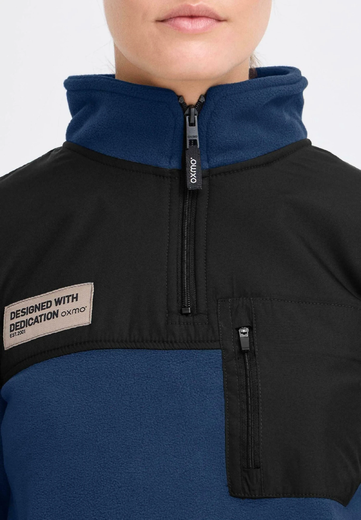 OXMO OXNETE HALFZIP - Fleece Jumper - Dress Blues 4 OXMO OXNETE HALFZIP - Fleece Jumper - Dress Blues - Image 4