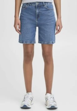 OXMO OXMIRA REGULAR FIT - Denim Shorts - Ligth Blue Denim