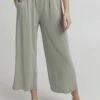 OXMO OXBRYNDIS REGULAR FIT WIDE LEG - Trousers - Sea Grass