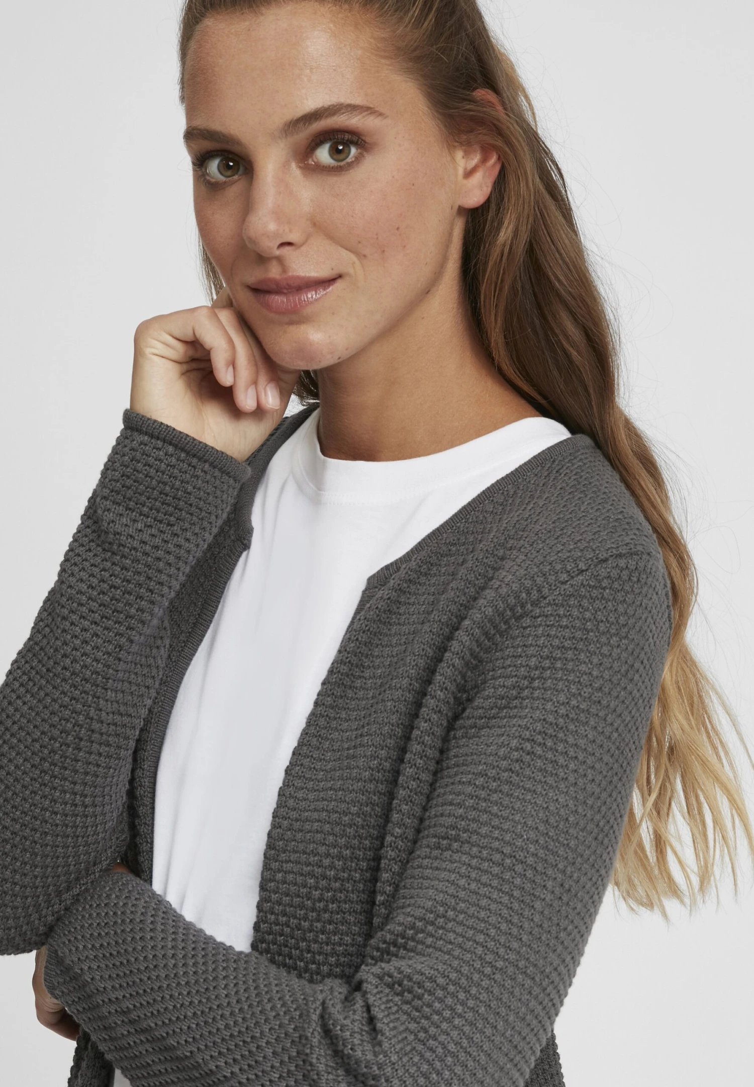 OXMO OXHilda - Cardigan - Pewter 4 OXMO OXHilda - Cardigan - Pewter - Image 4