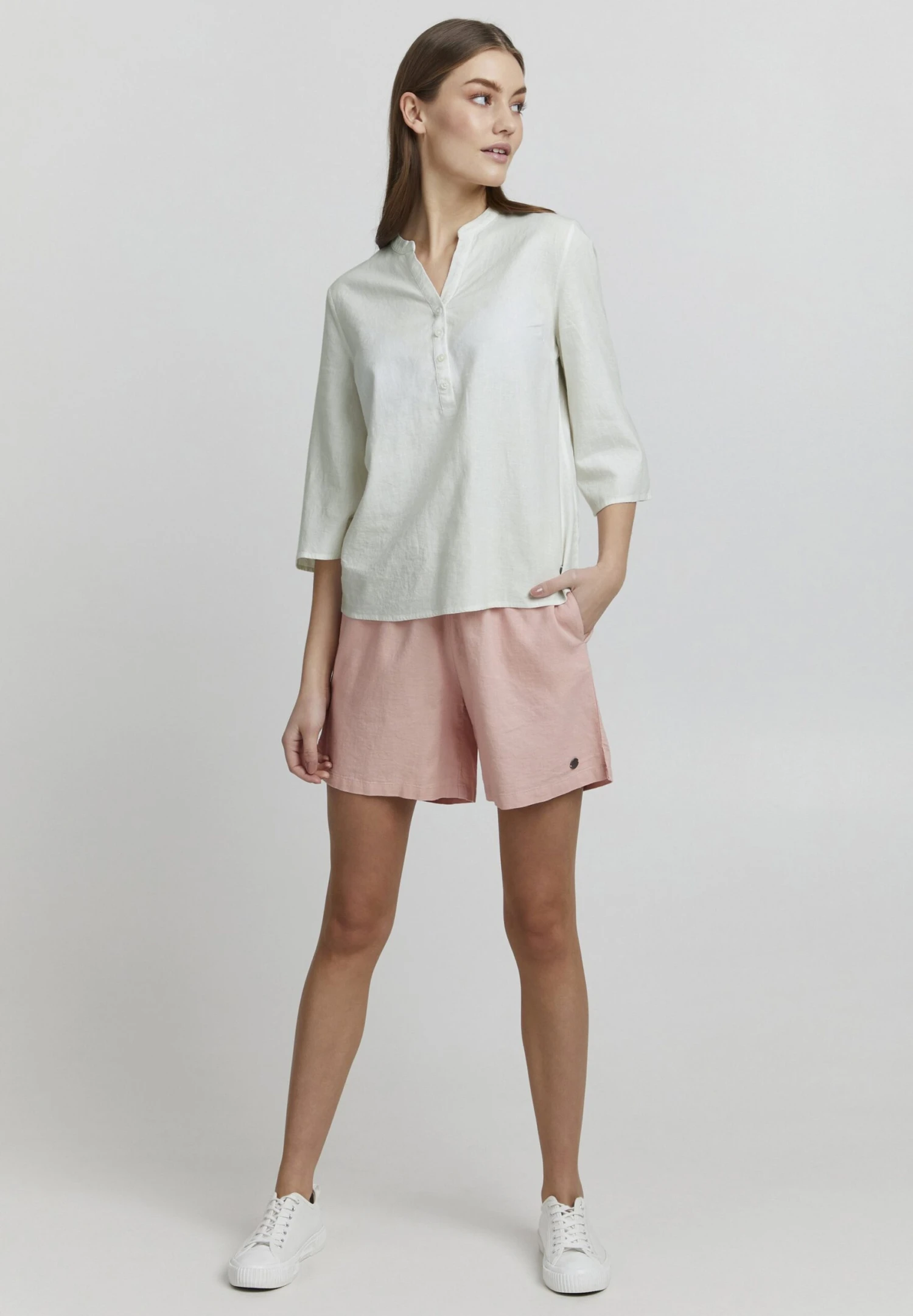OXMO OXANEA LEINEN MIX - Blouse - Off White 2 OXMO OXANEA LEINEN MIX - Blouse - Off White - Image 2