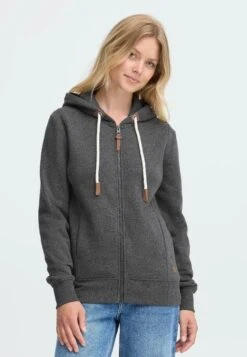 OXMO OXMILLE ZIPHOODIE - Zip-up Sweatshirt - Dark Grey Melange