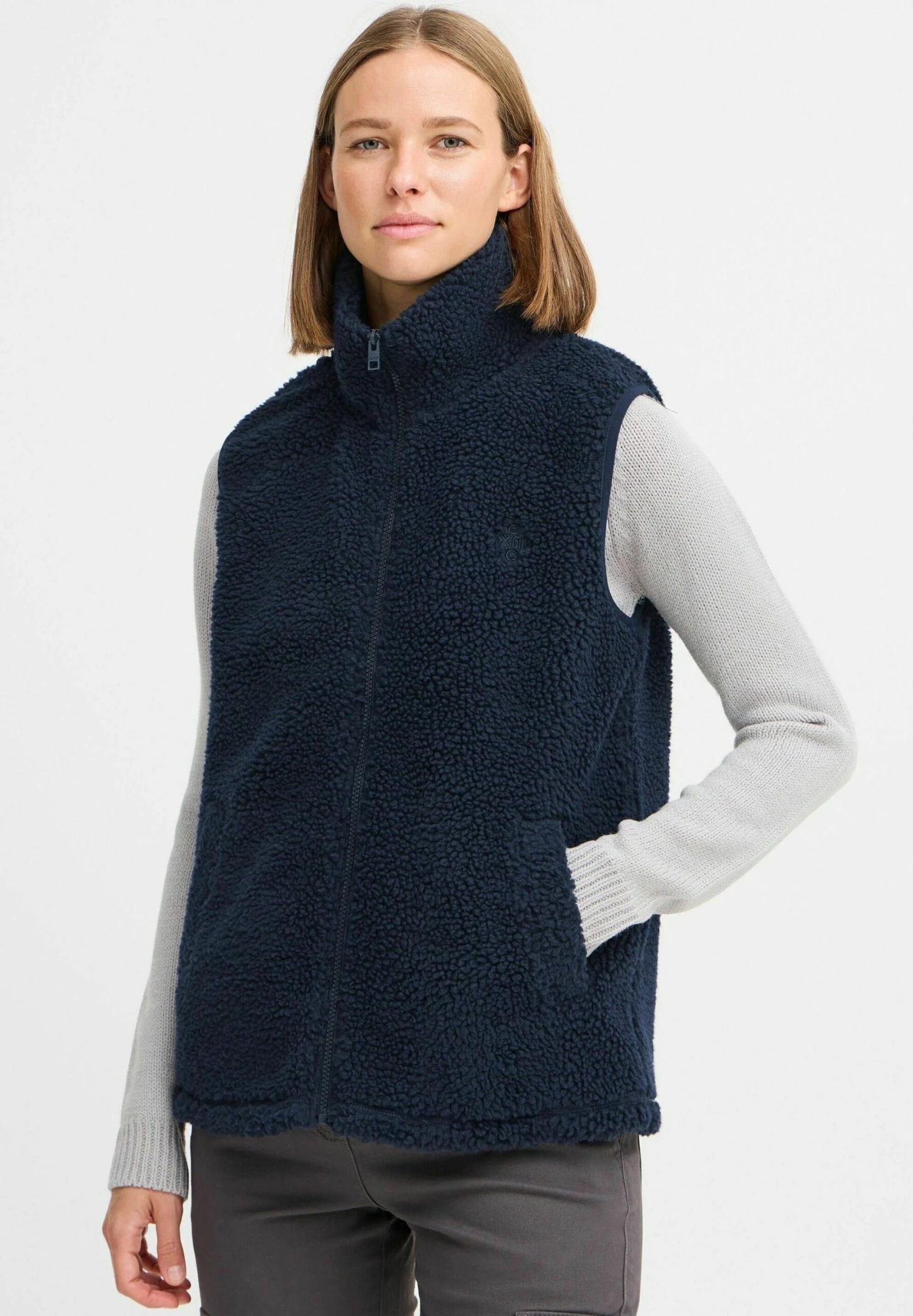 OXMO OXTINNE TEDDY - Waistcoat - Total Eclipse 1 OXMO OXTINNE TEDDY - Waistcoat - Total Eclipse