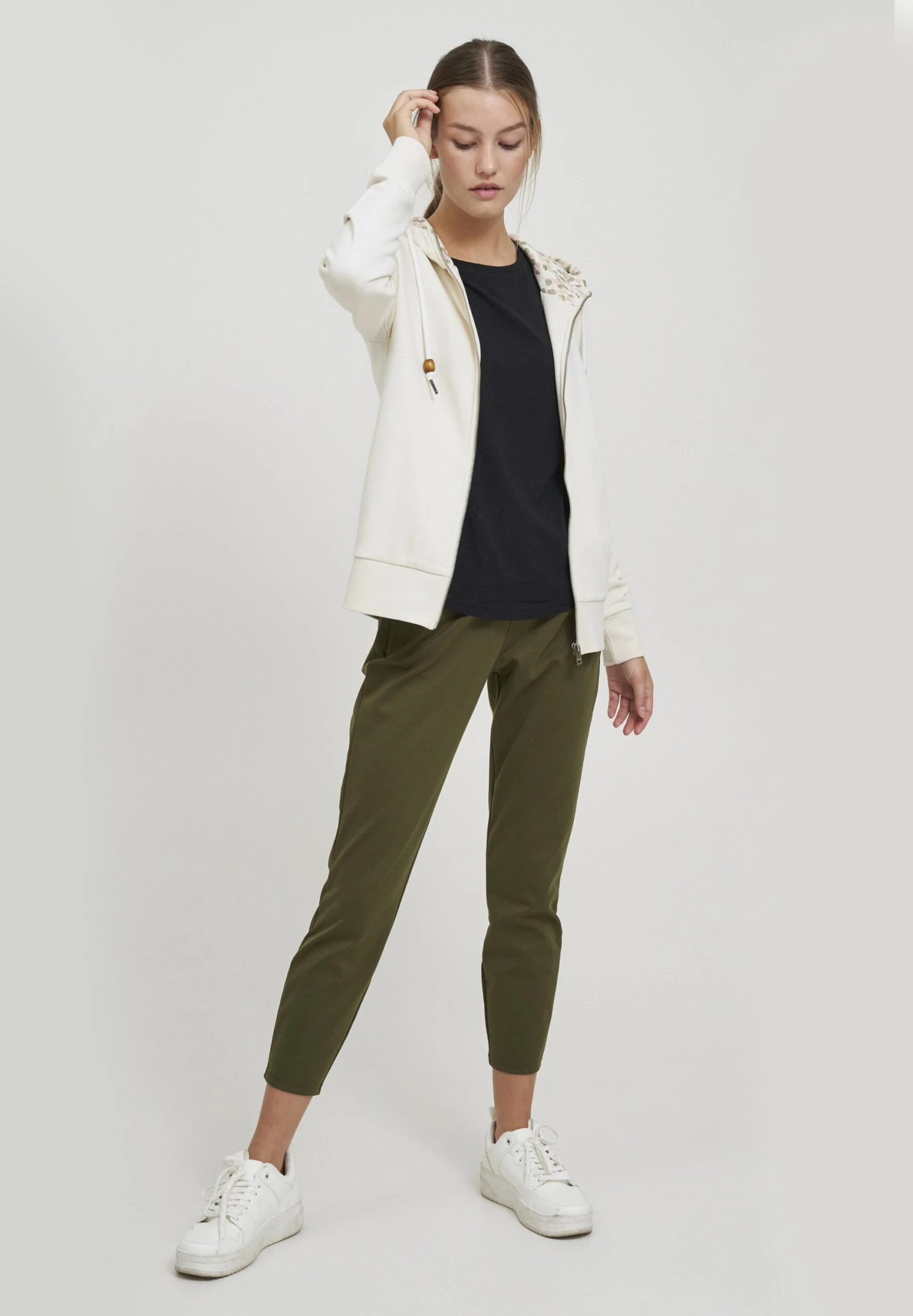 OXMO OXULLA - Zip-up Sweatshirt - Birch 2 OXMO OXULLA - Zip-up Sweatshirt - Birch - Image 2