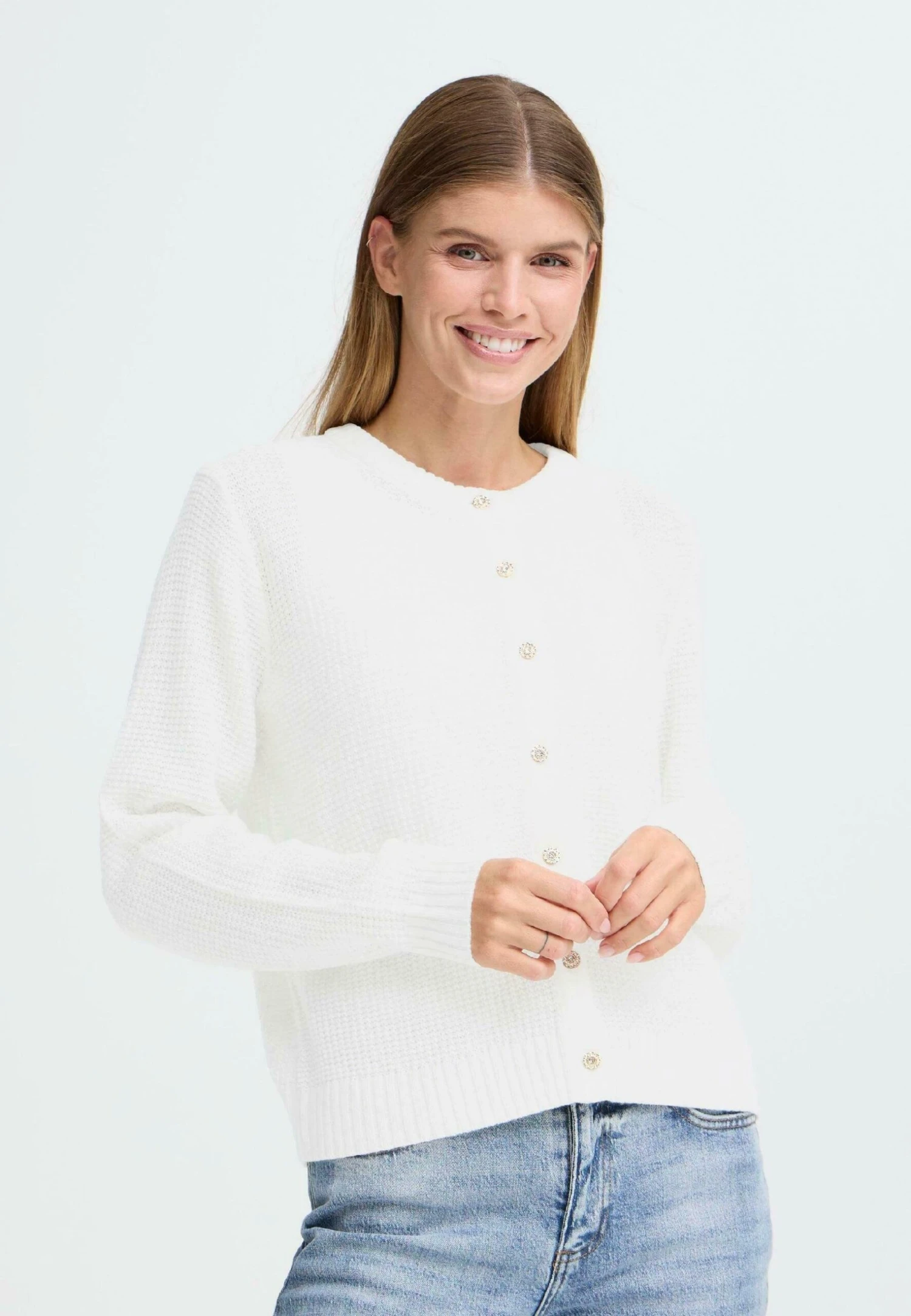 OXMO BMMOMA - Cardigan - Marshmallow 1 OXMO BMMOMA - Cardigan - Marshmallow