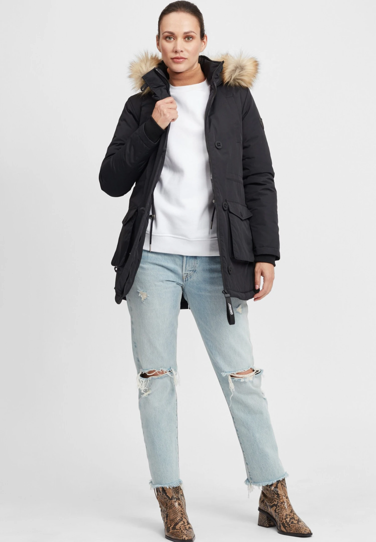 OXMO OXActa - Winter Coat - Black 2 OXMO OXActa - Winter Coat - Black - Image 2