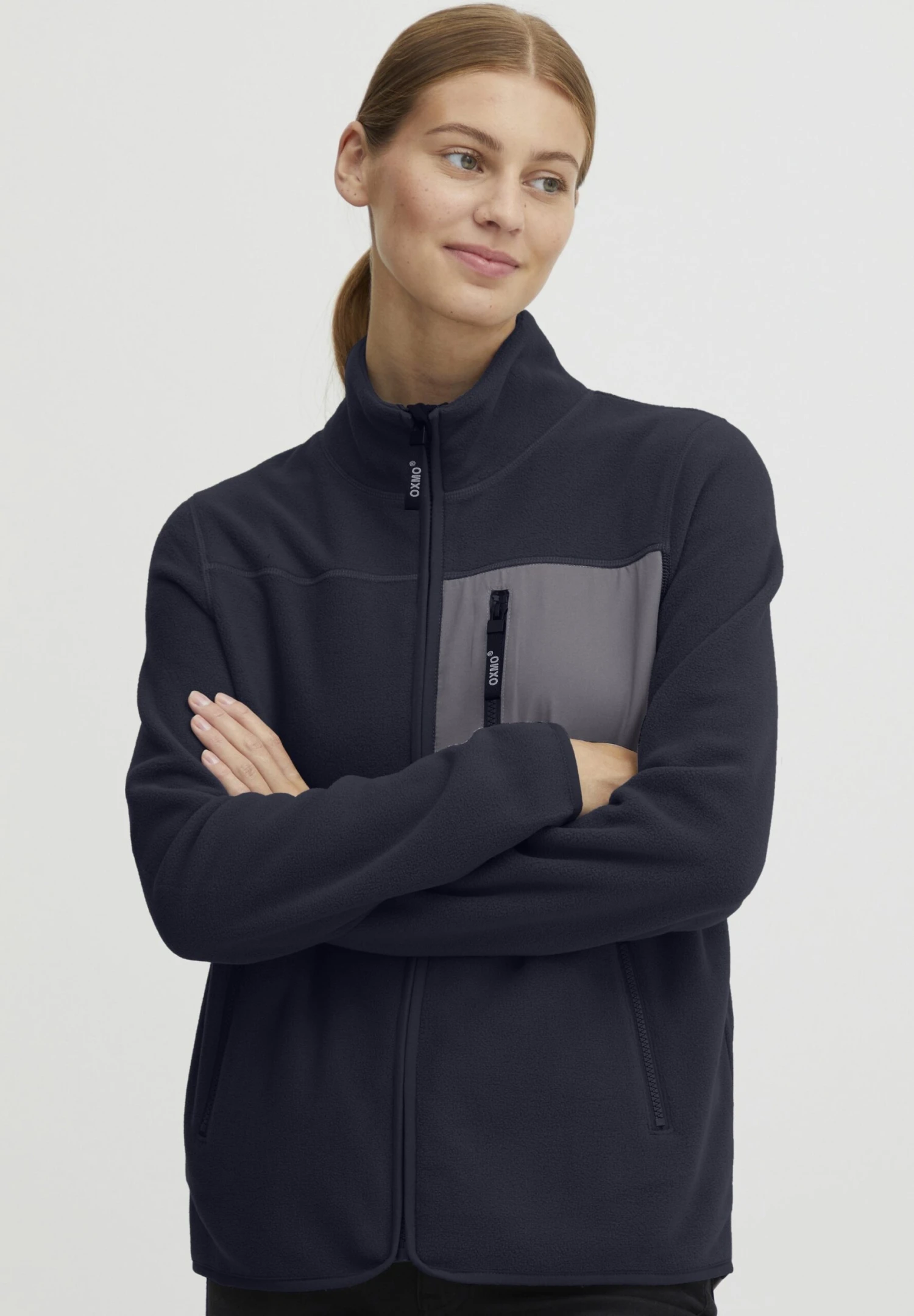 OXMO OXNYMFE - Fleece Jacket - Total Eclipse 1 OXMO OXNYMFE - Fleece Jacket - Total Eclipse