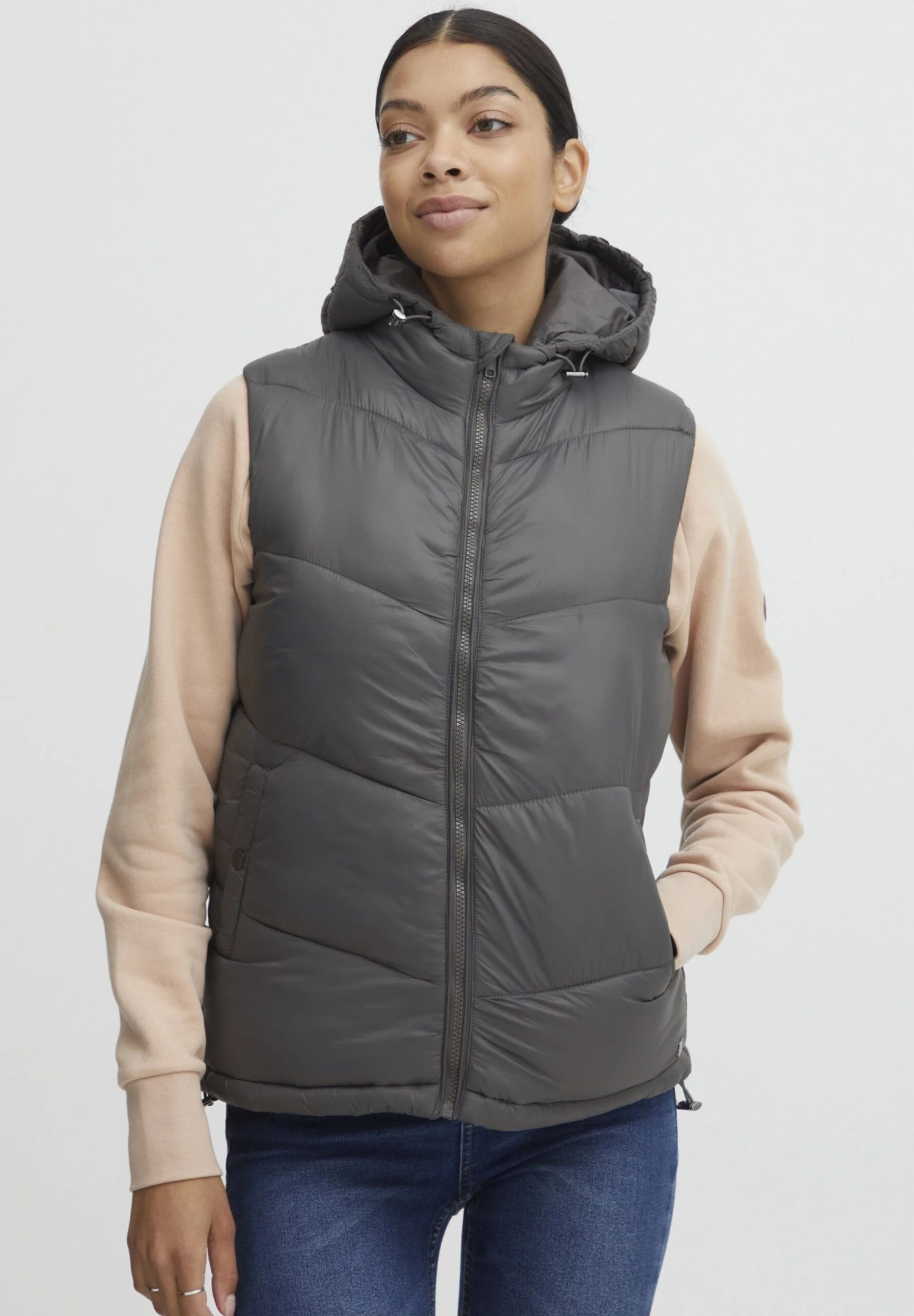 OXMO OXTabita - Waistcoat - Pewter 1 OXMO OXTabita - Waistcoat - Pewter