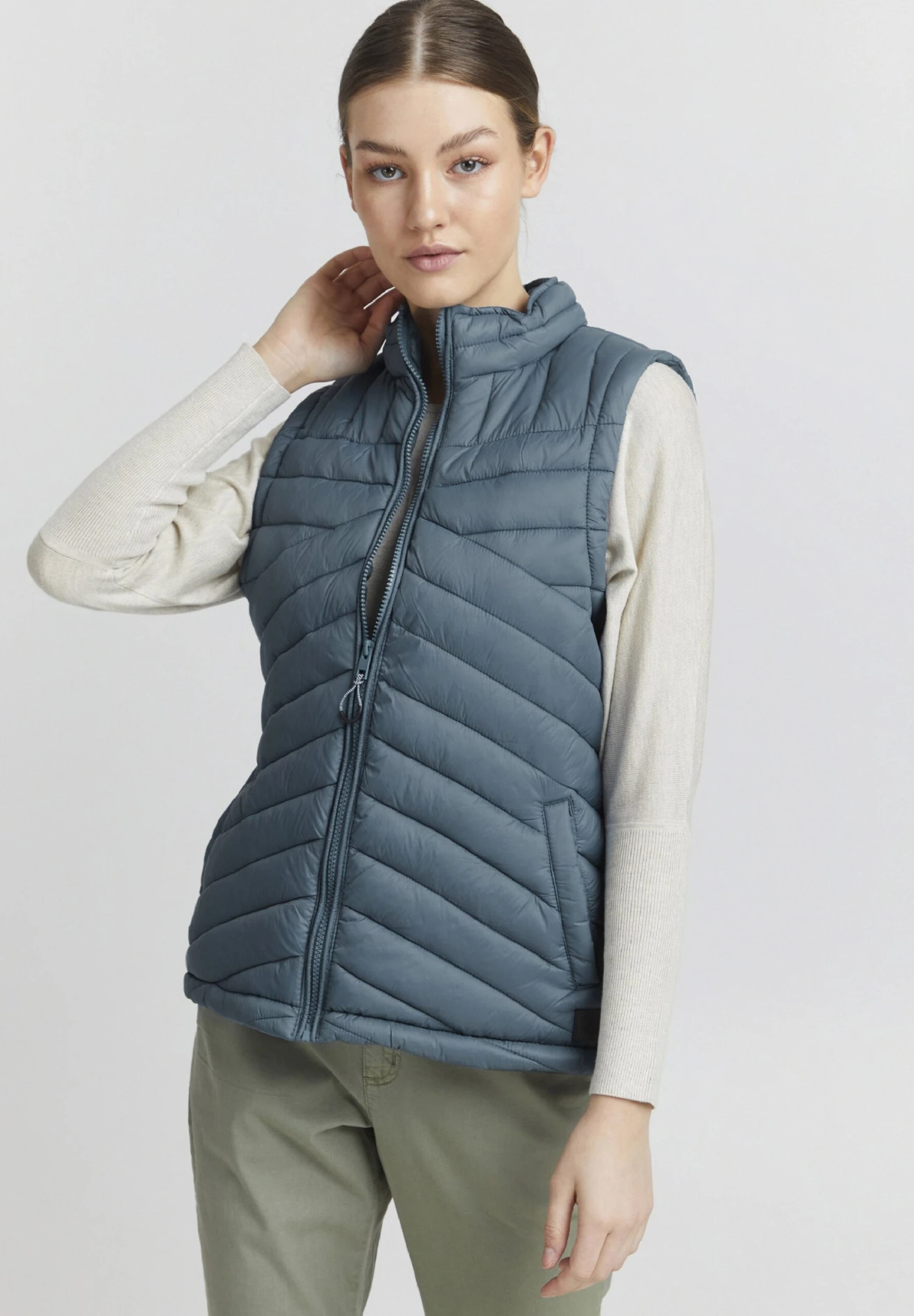 OXMO OXTelppa - Waistcoat - Bluestone 1 OXMO OXTelppa - Waistcoat - Bluestone