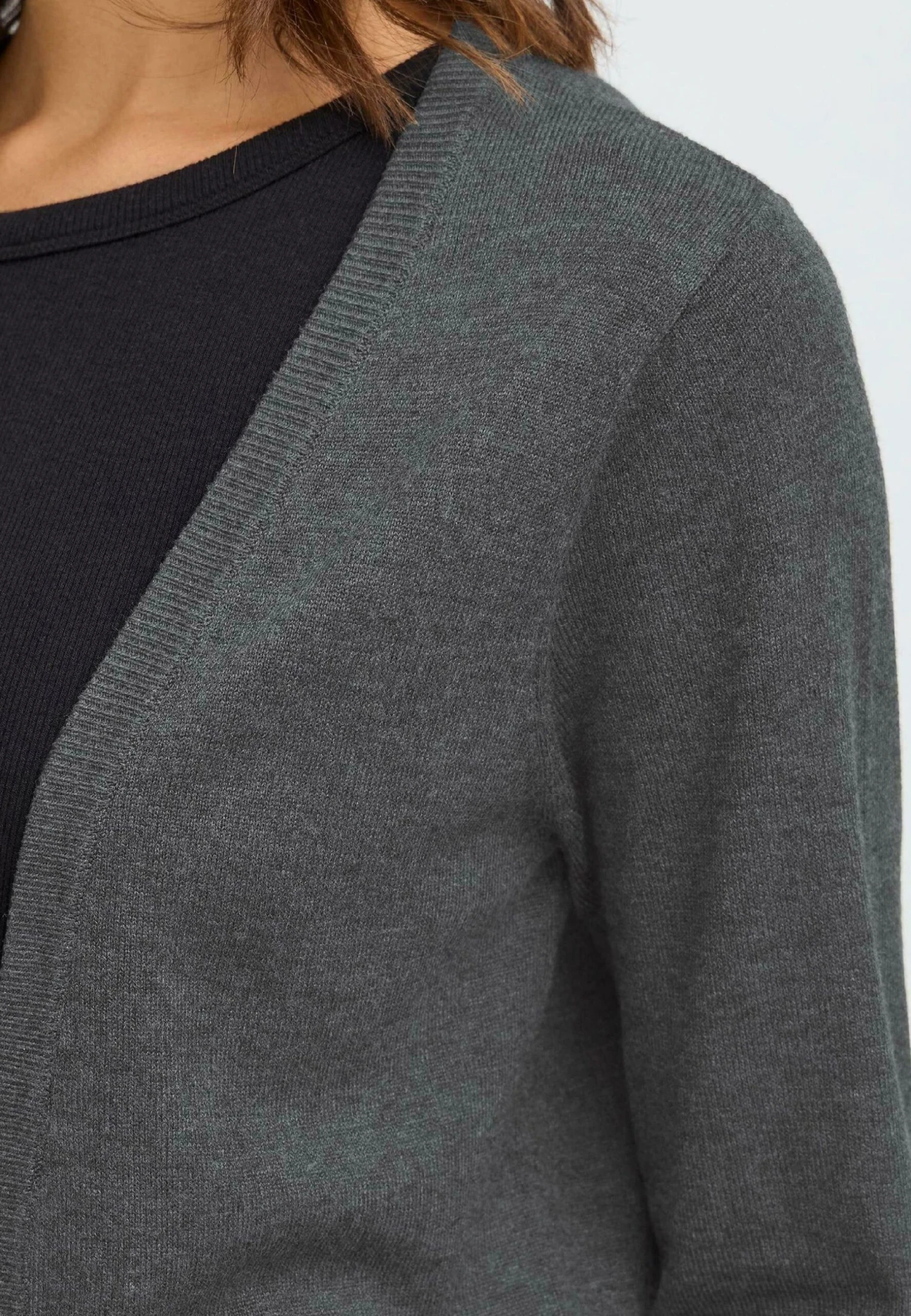 OXMO OXAIDA - Cardigan - Dark Grey Melange 4 OXMO OXAIDA - Cardigan - Dark Grey Melange - Image 4