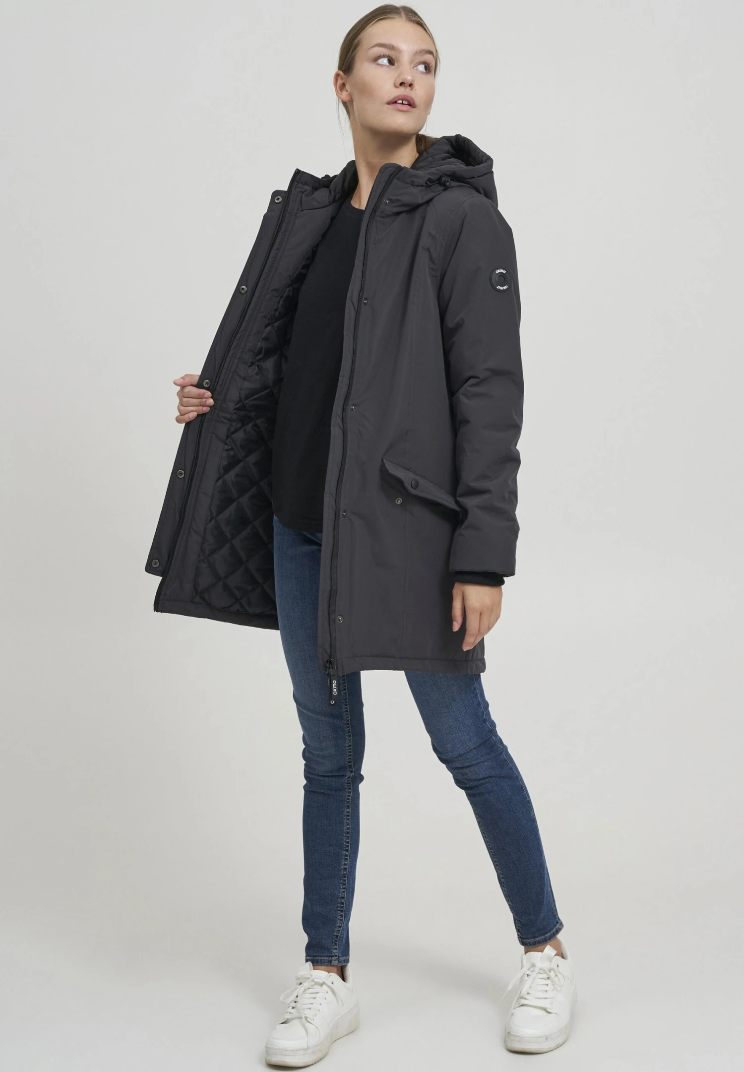 OXMO OXTamila - Winter Coat - Phantom Grey 2 OXMO OXTamila - Winter Coat - Phantom Grey - Image 2