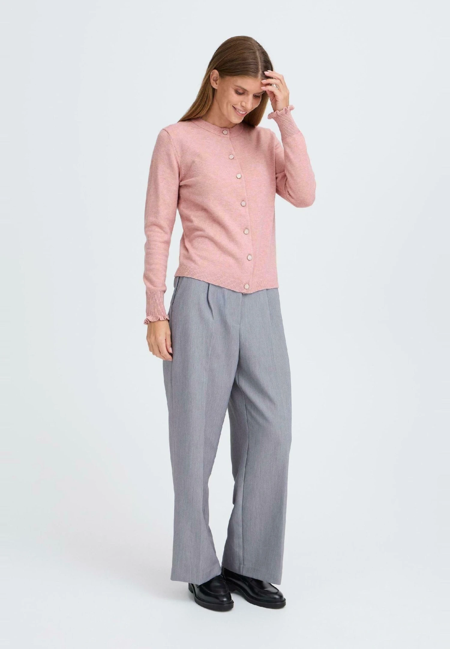 OXMO BMMNERA - Cardigan - Pale Mauve Melange 2 OXMO BMMNERA - Cardigan - Pale Mauve Melange - Image 2