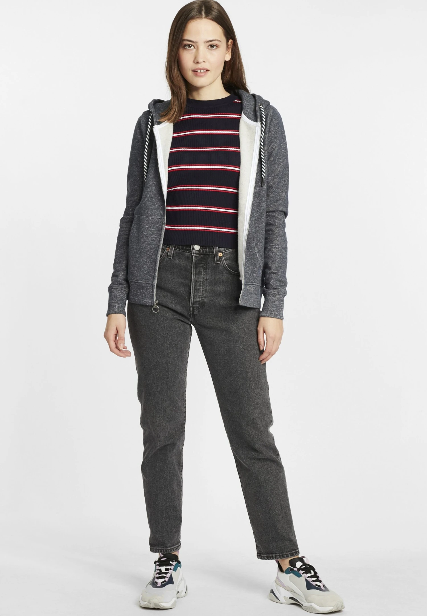 OXMO OXCelia - Zip-up Sweatshirt - Insignia Blue 2 OXMO OXCelia - Zip-up Sweatshirt - Insignia Blue - Image 2