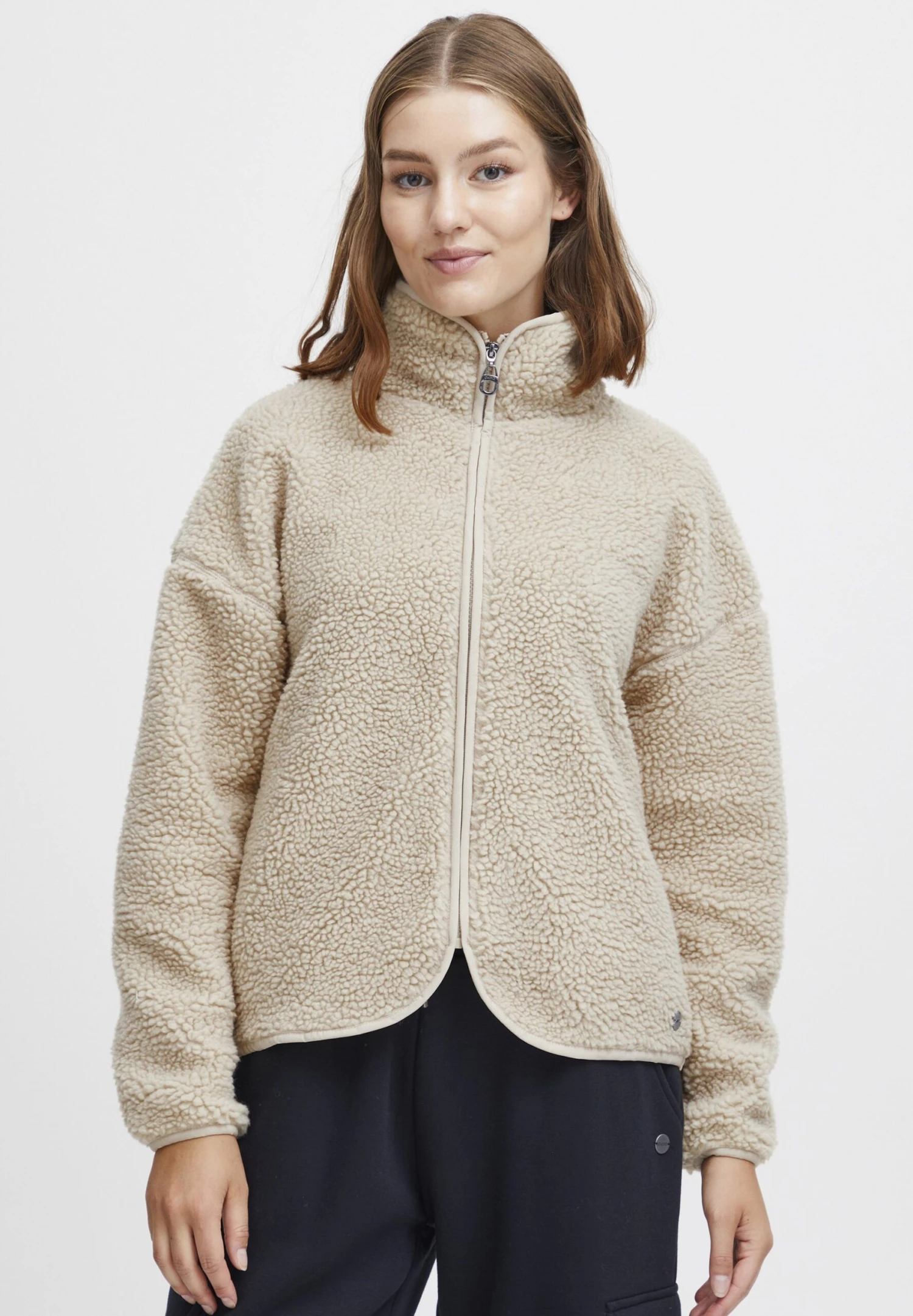 OXMO OXTonje - Fleece Jacket - Oyster 1 OXMO OXTonje - Fleece Jacket - Oyster