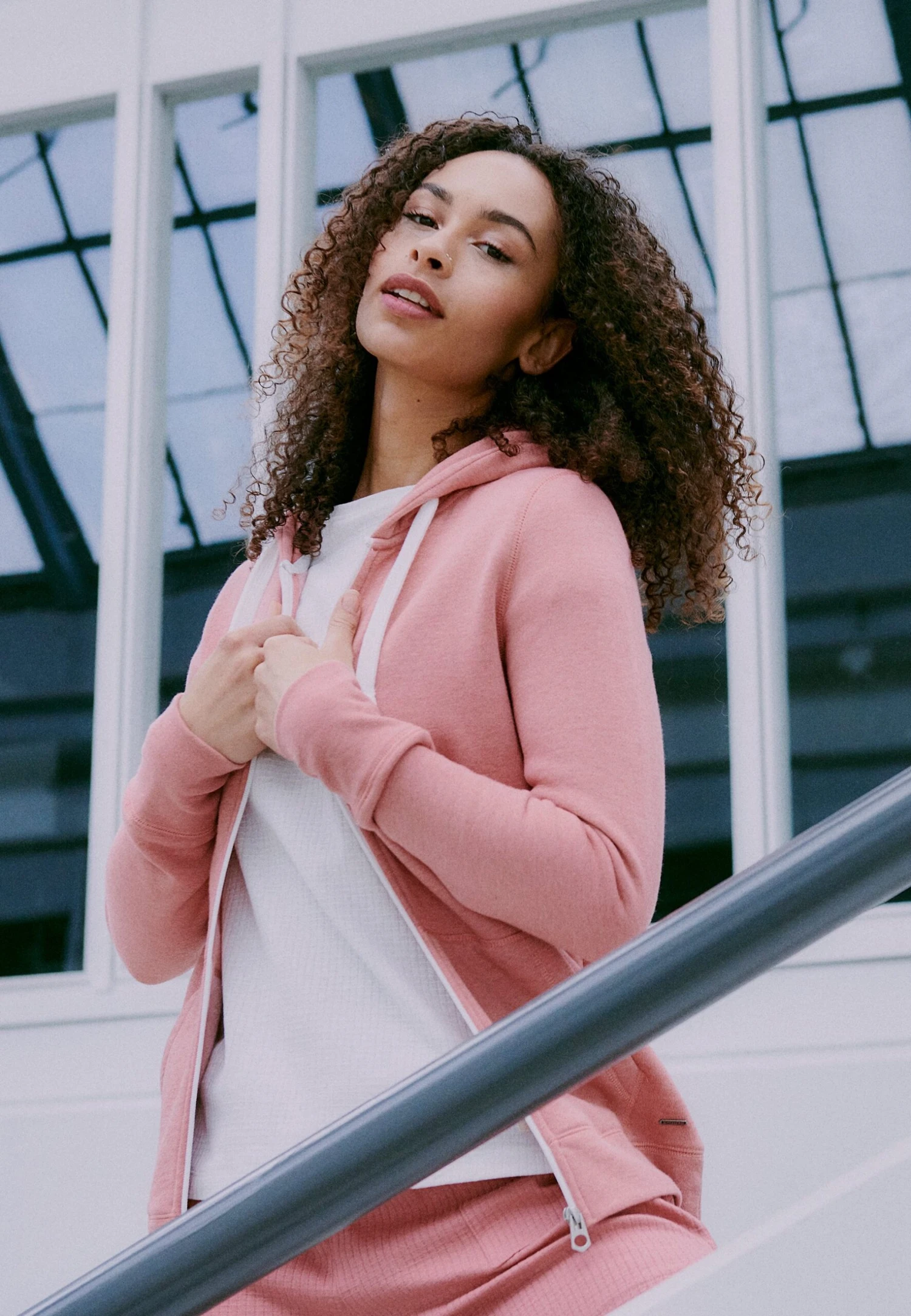 OXMO OXOLINDA - Zip-up Sweatshirt - Powd Ro M 7 OXMO OXOLINDA - Zip-up Sweatshirt - Powd Ro M - Image 7