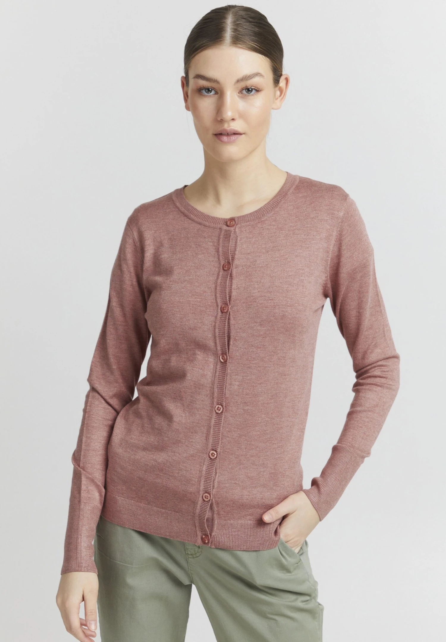 OXMO OXHLIN - Cardigan - Ash Rose Melange 1 OXMO OXHLIN - Cardigan - Ash Rose Melange