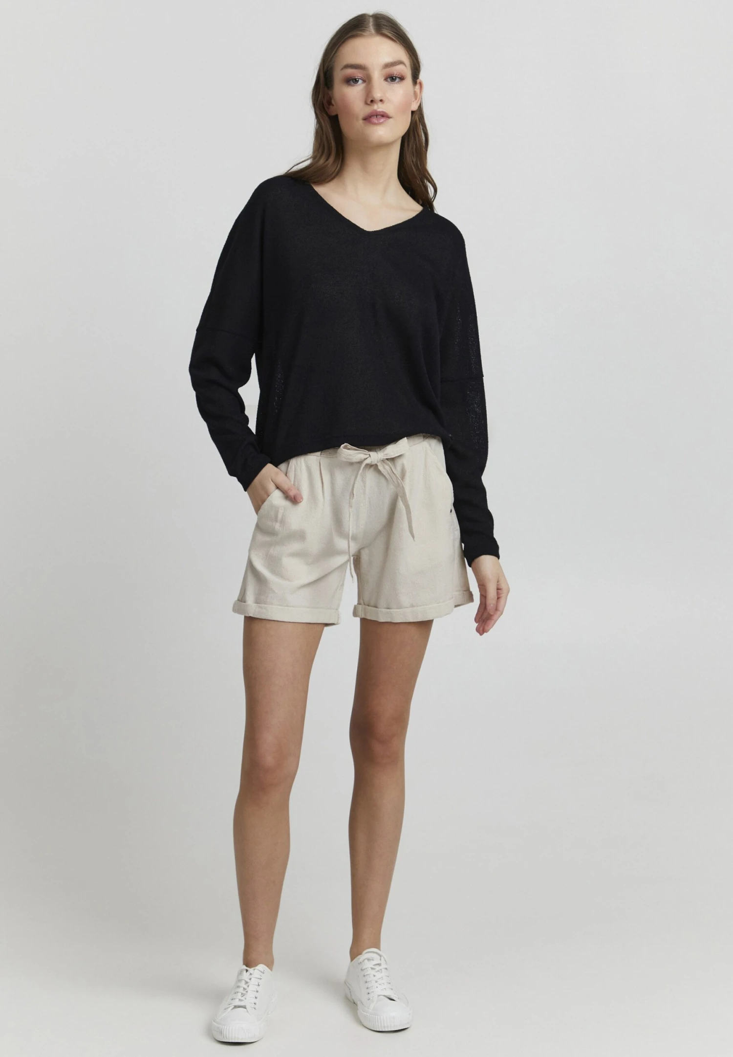 OXMO OXLINA - Shorts - Oatmeal 2 OXMO OXLINA - Shorts - Oatmeal - Image 2