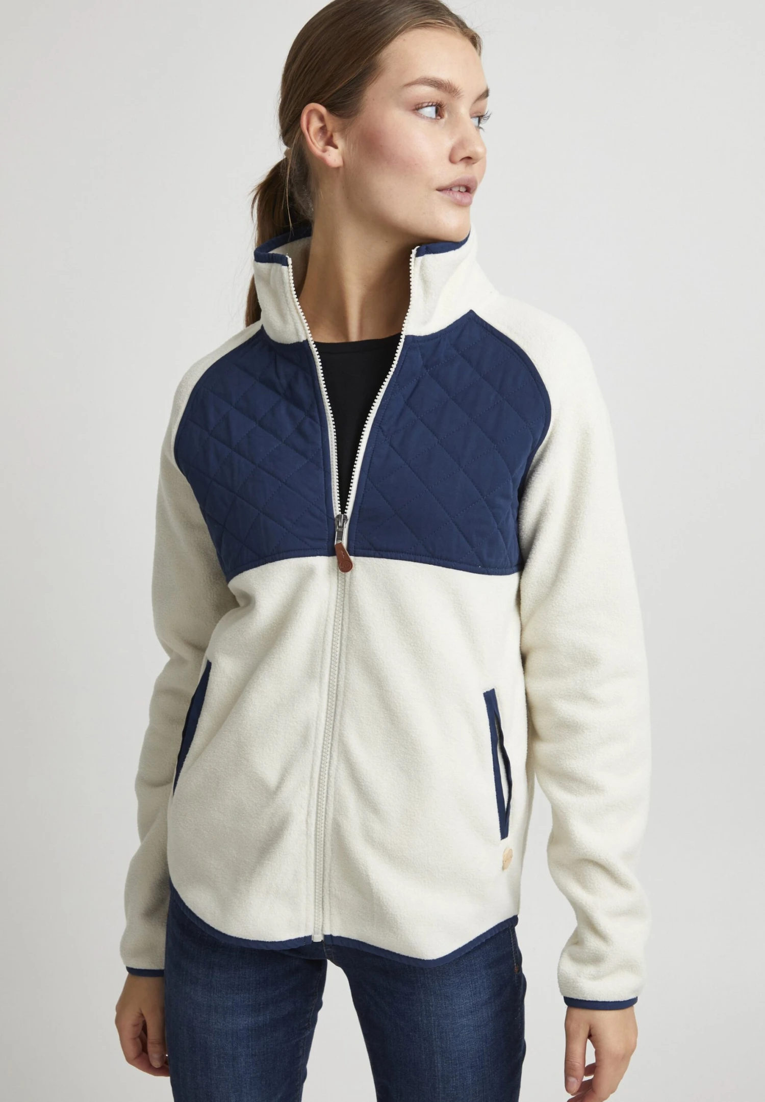OXMO OXMalin - Fleece Jacket - Oatmeal 1 OXMO OXMalin - Fleece Jacket - Oatmeal