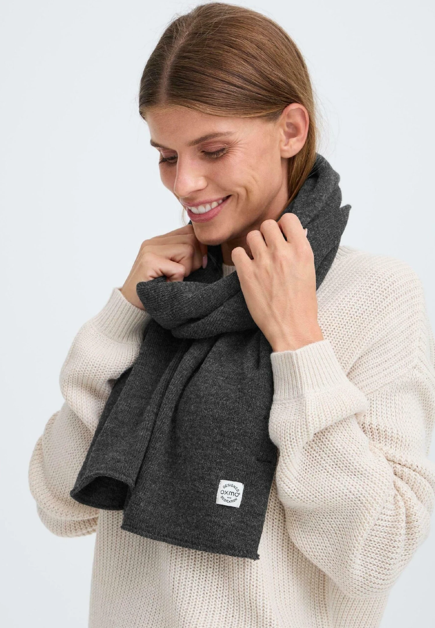 OXMO OXVEDNA - Scarf - Charcoal 3 OXMO OXVEDNA - Scarf - Charcoal - Image 3