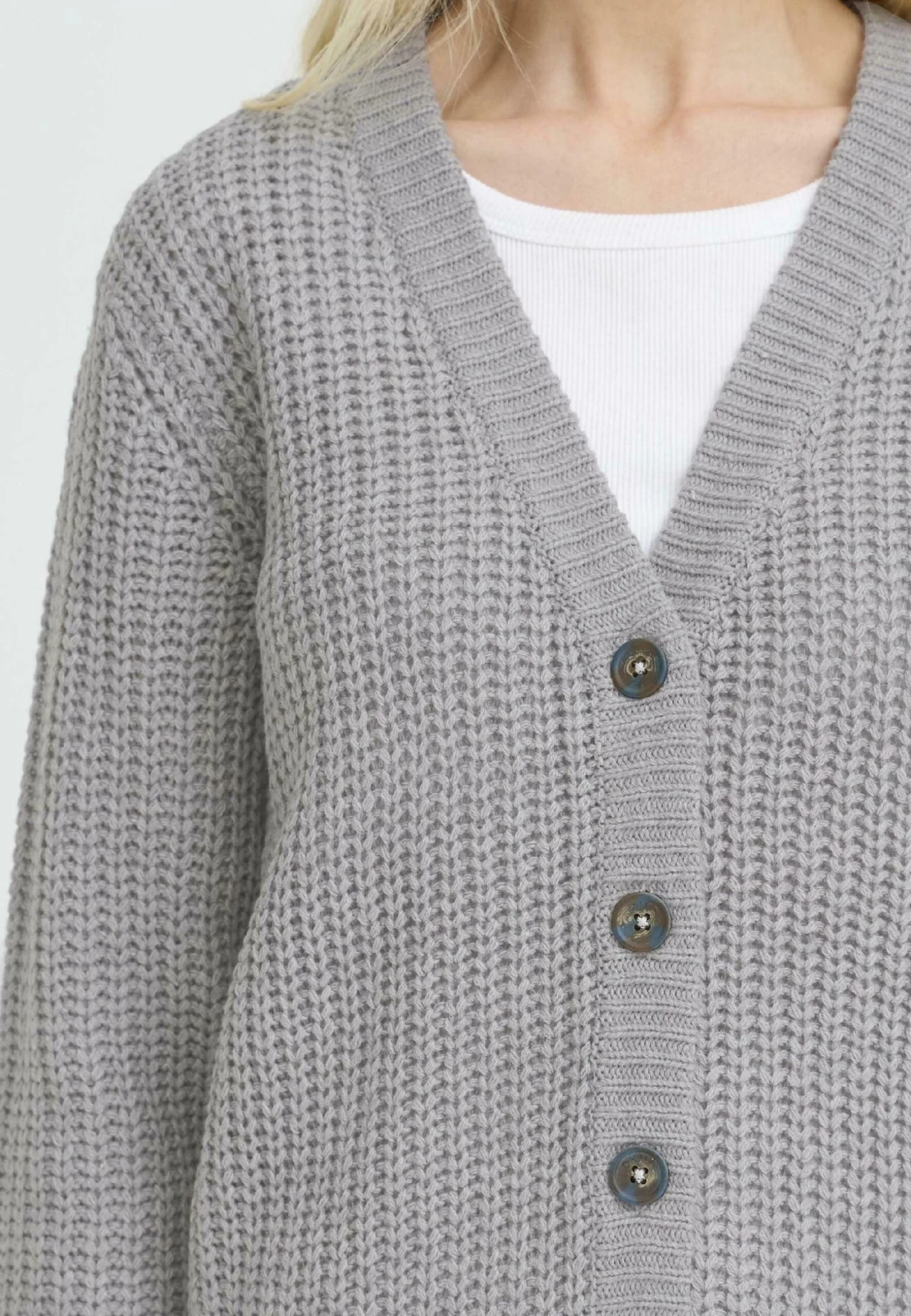 OXMO OXEDNA - Cardigan - Medium Grey Melange 4 OXMO OXEDNA - Cardigan - Medium Grey Melange - Image 4