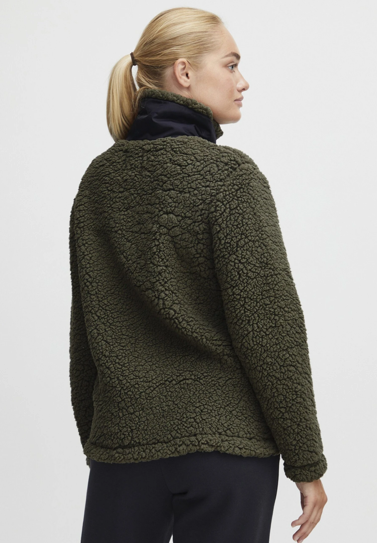 OXMO OXELLIN - Fleece Jacket - Dusty Olive 3 OXMO OXELLIN - Fleece Jacket - Dusty Olive - Image 3
