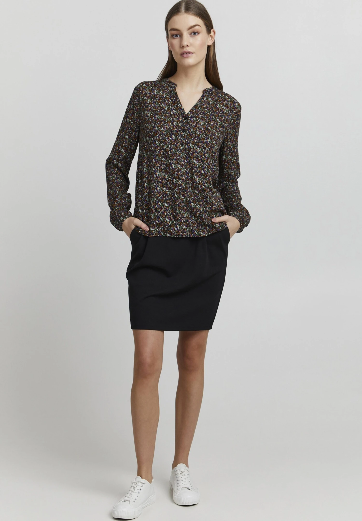 OXMO OXELVY - Blouse - Burnt Orange Mix 2 OXMO OXELVY - Blouse - Burnt Orange Mix - Image 2