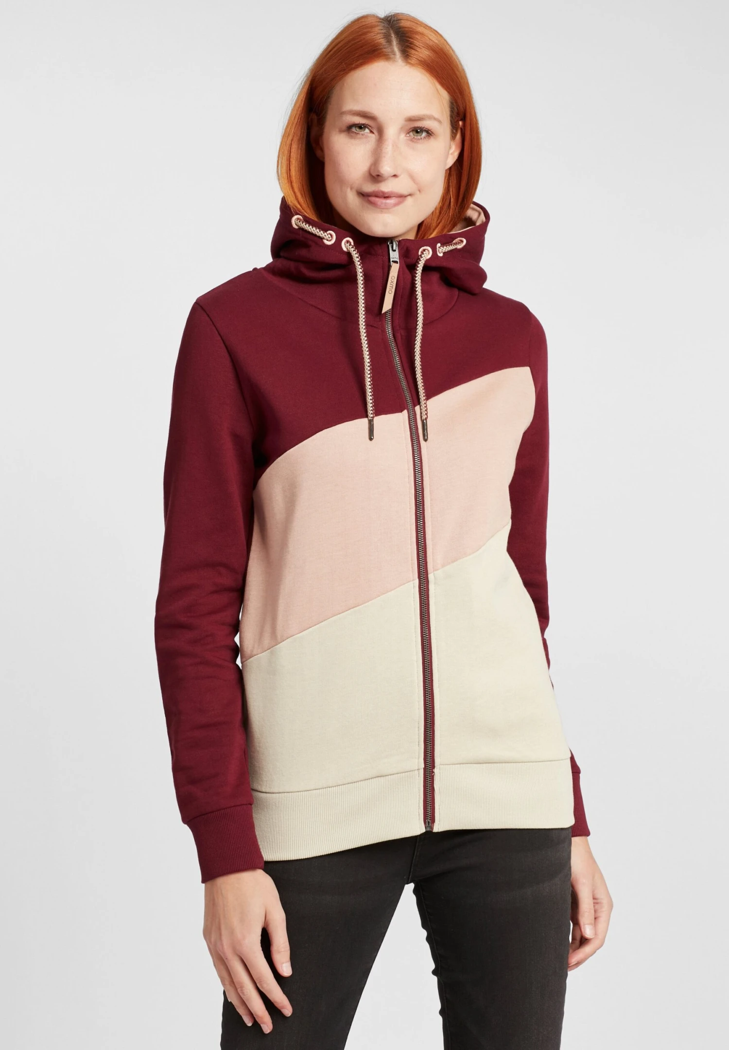 OXMO OXAGGI - Zip-up Sweatshirt - Wine Red 1 OXMO OXAGGI - Zip-up Sweatshirt - Wine Red