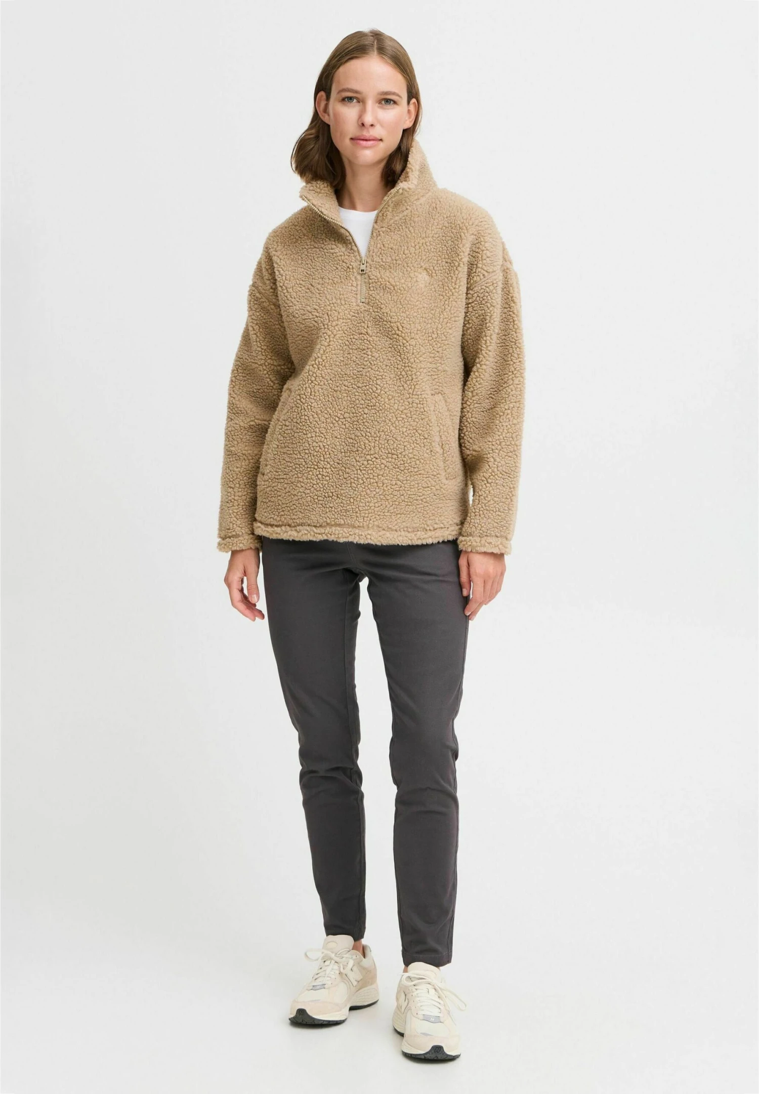 OXMO Fleece Jumper - Dune 2 OXMO Fleece Jumper - Dune - Image 2