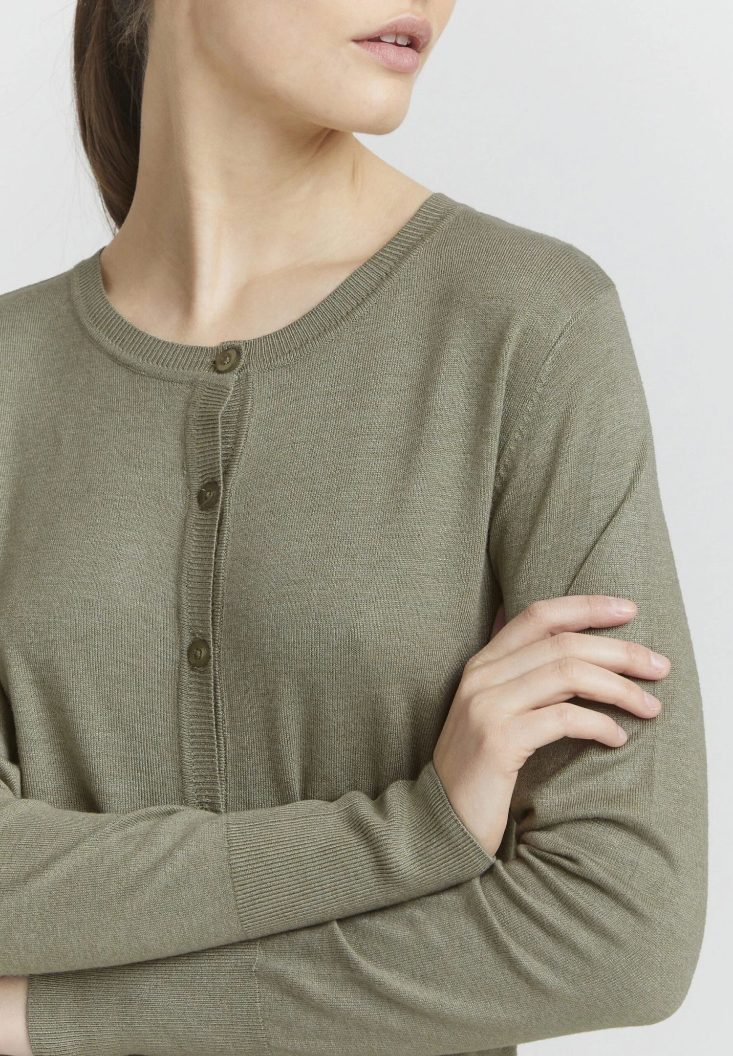 OXMO OXHLIN - Cardigan - Seagrass Melange 4 OXMO OXHLIN - Cardigan - Seagrass Melange - Image 4