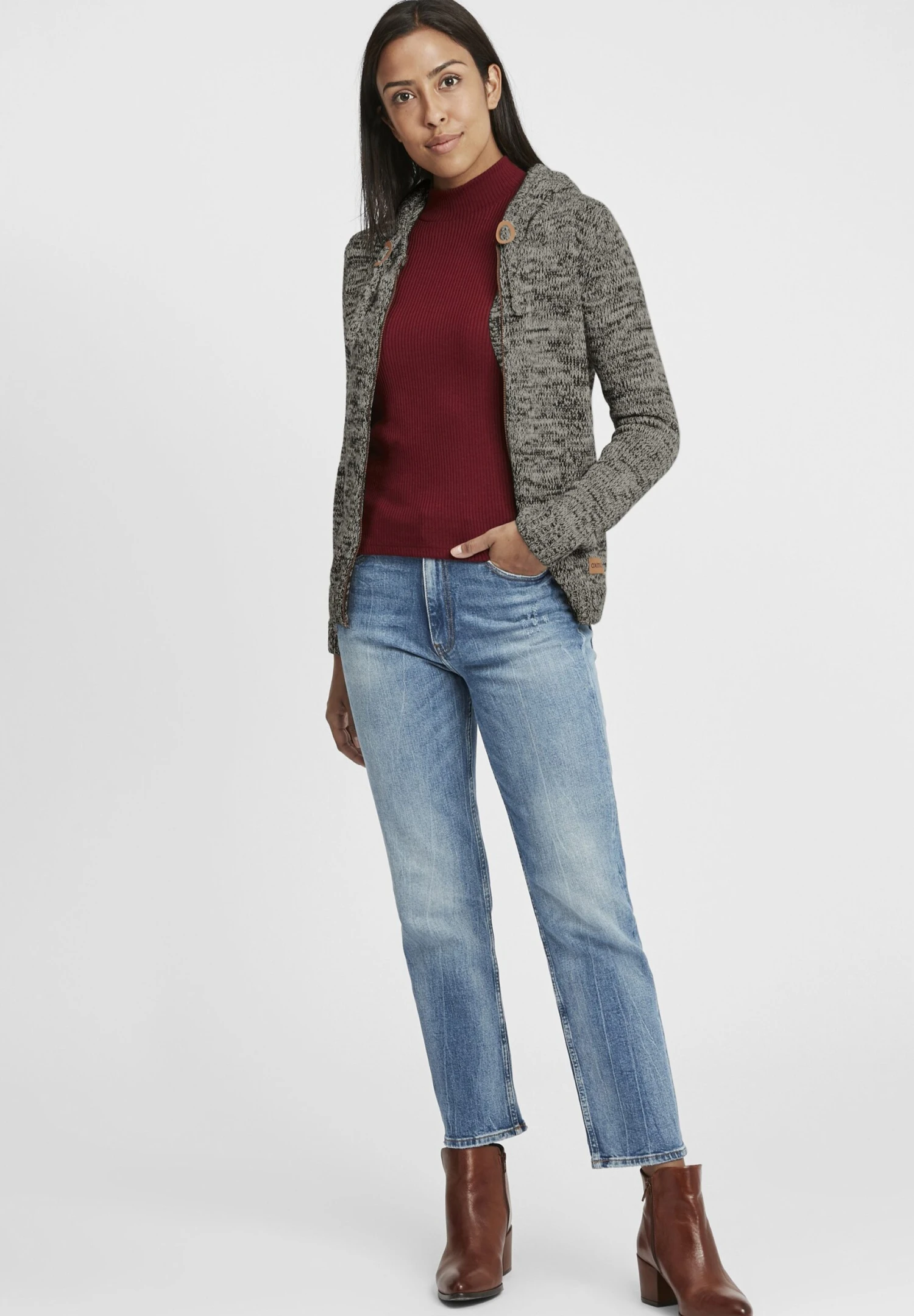 OXMO OXPHILADELPHIA - Cardigan - Dark Grey 2 OXMO OXPHILADELPHIA - Cardigan - Dark Grey - Image 2