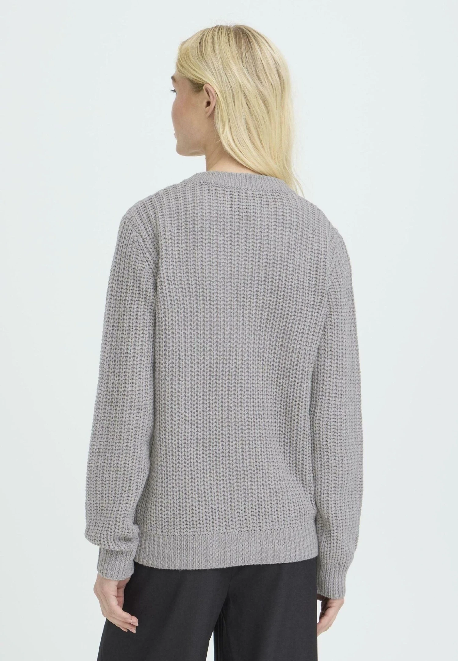 OXMO OXEDNA - Cardigan - Medium Grey Melange 3 OXMO OXEDNA - Cardigan - Medium Grey Melange - Image 3