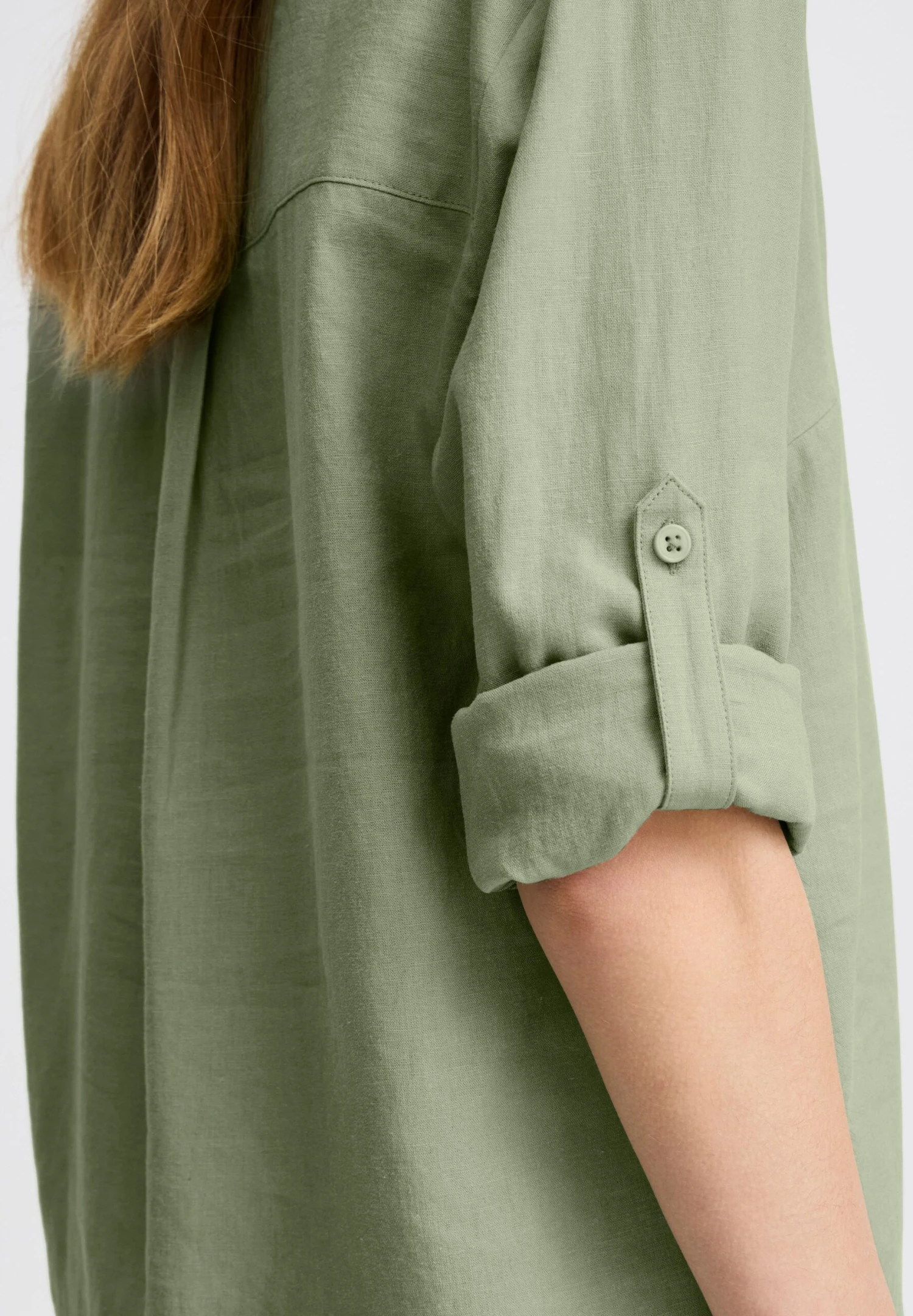 OXMO OXANJA LINEN MIX - Blouse - Seagrass 4 OXMO OXANJA LINEN MIX - Blouse - Seagrass - Image 4