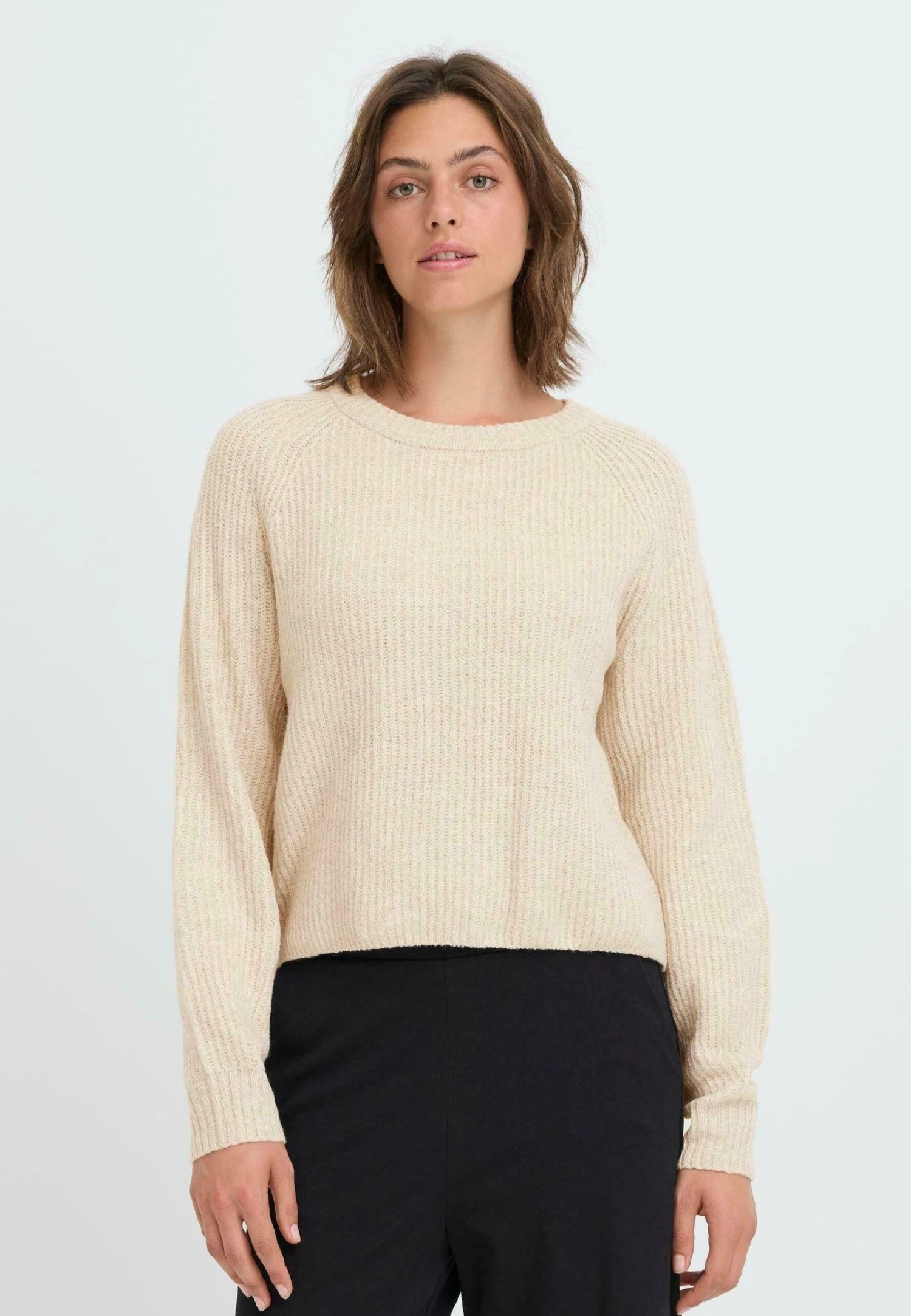 OXMO IHFANSI - Jumper - Oatmeal Melange 1 OXMO IHFANSI - Jumper - Oatmeal Melange