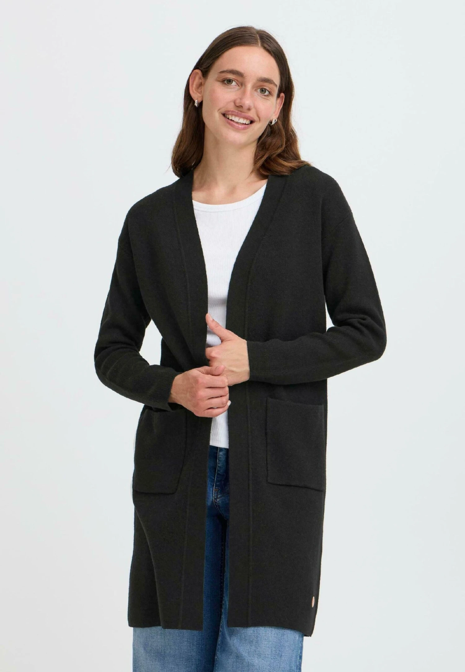 OXMO OXFINA - Cardigan - True Black 1 OXMO OXFINA - Cardigan - True Black
