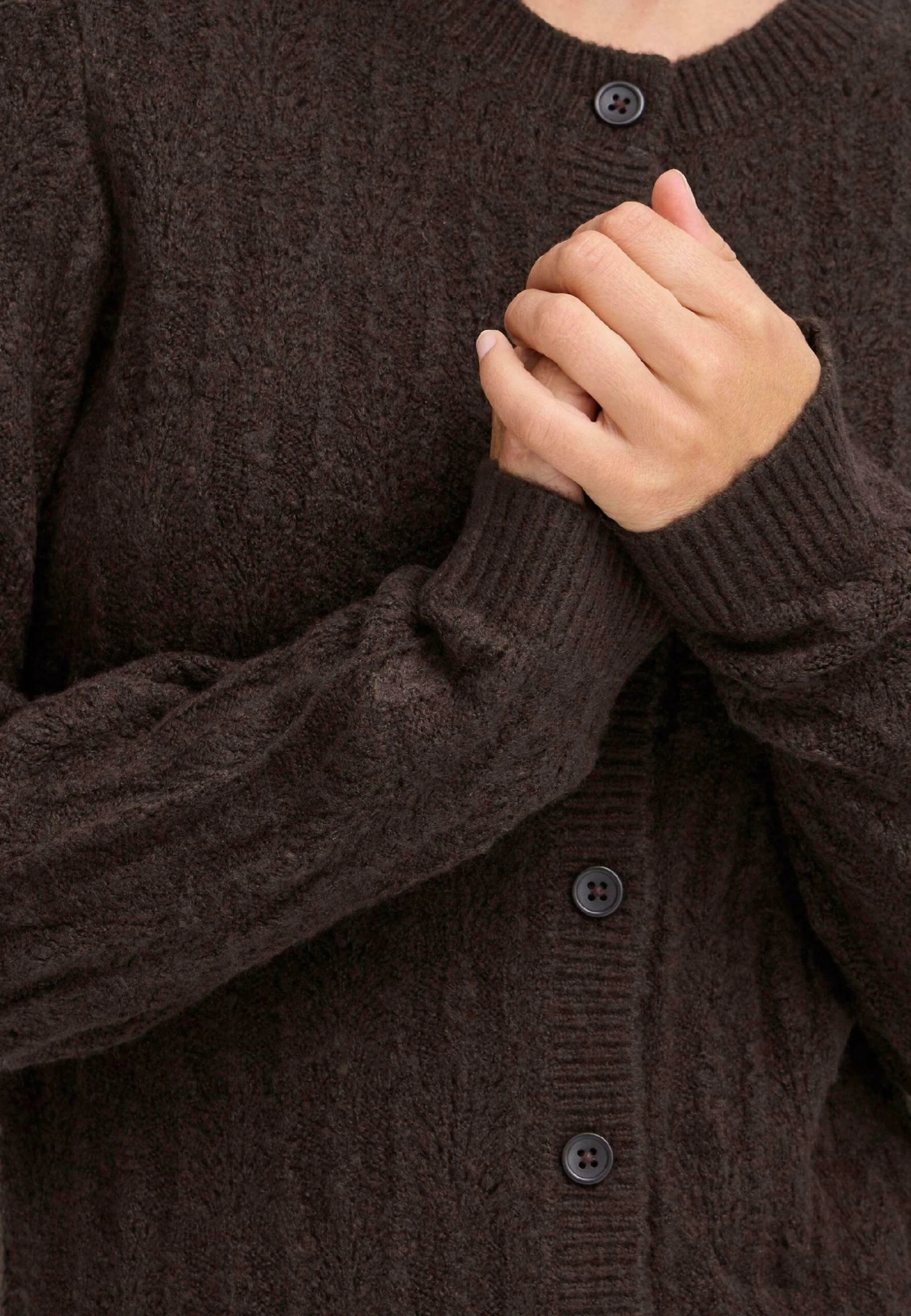 OXMO FRSINVA - Cardigan - Chocolate Torte Melange 5 OXMO FRSINVA - Cardigan - Chocolate Torte Melange - Image 5