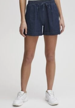 OXMO OXLILLITH REGULAR FIT - Denim Shorts - Dark Blue Denim