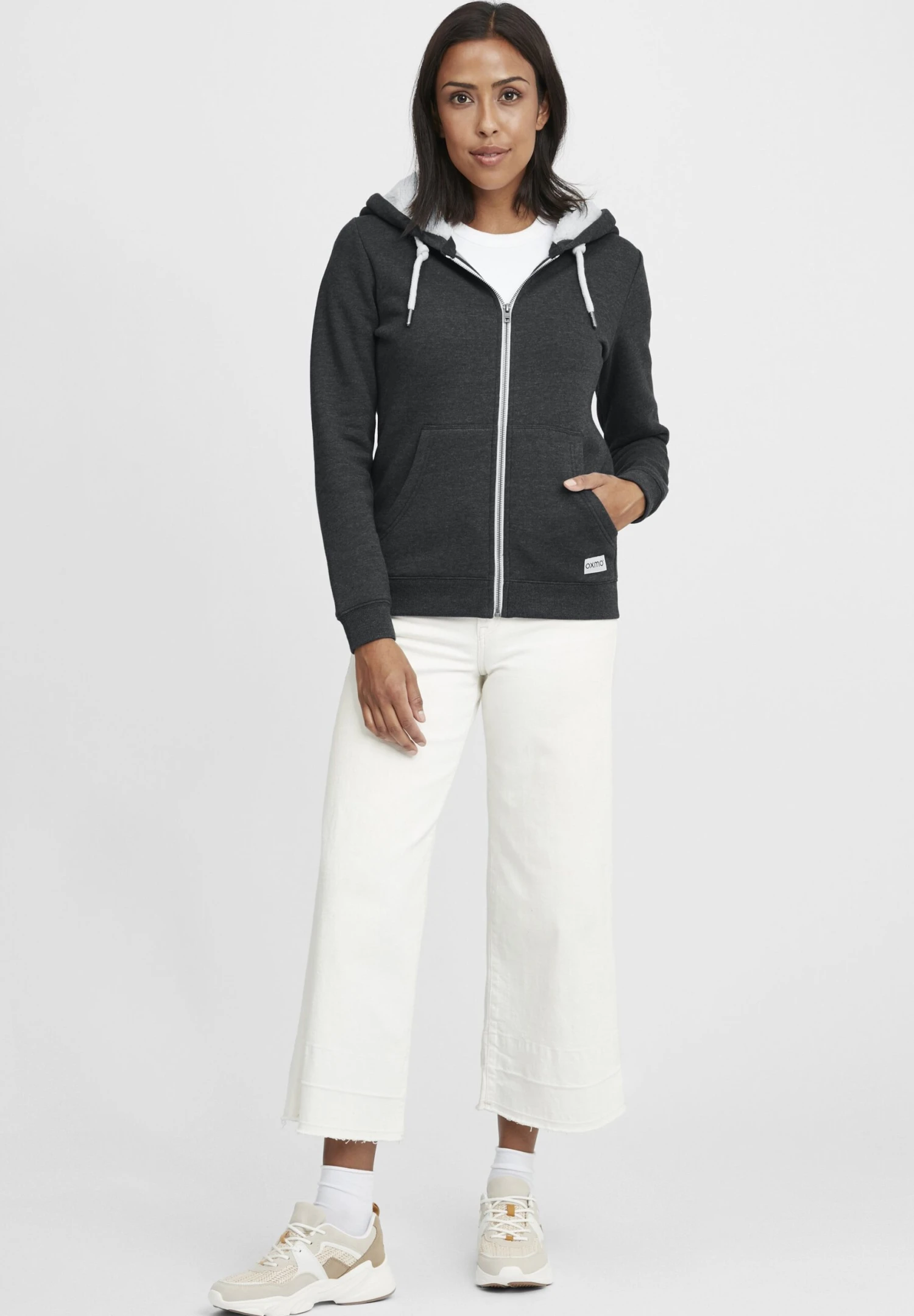 OXMO OXBINJI - Zip-up Sweatshirt - Dark Grey Melange 2 OXMO OXBINJI - Zip-up Sweatshirt - Dark Grey Melange - Image 2