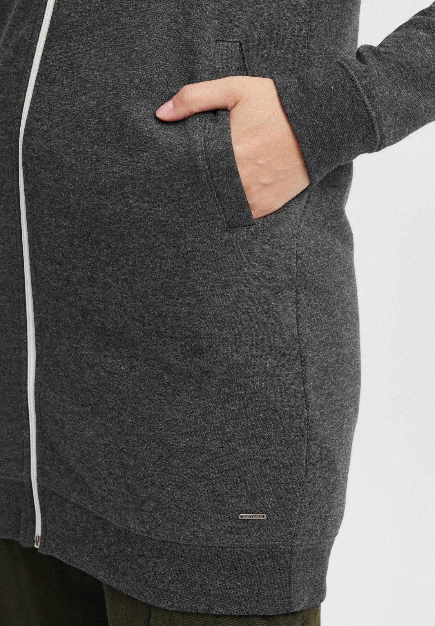 OXMO OXOlinda - Zip-up Sweatshirt - Dar Grey M 5 OXMO OXOlinda - Zip-up Sweatshirt - Dar Grey M - Image 5