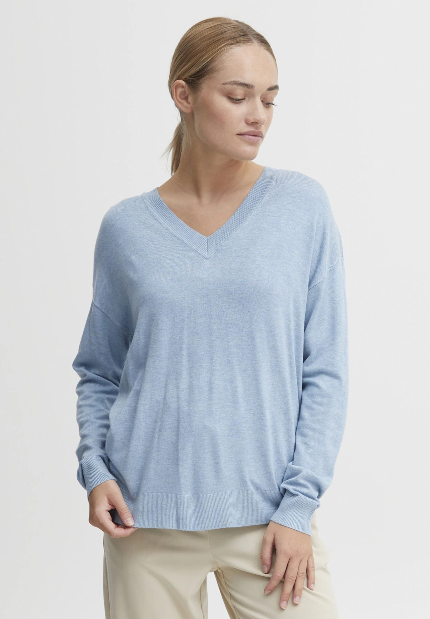 OXMO OXHelle - Jumper - Blue Bell Melange 1 OXMO OXHelle - Jumper - Blue Bell Melange