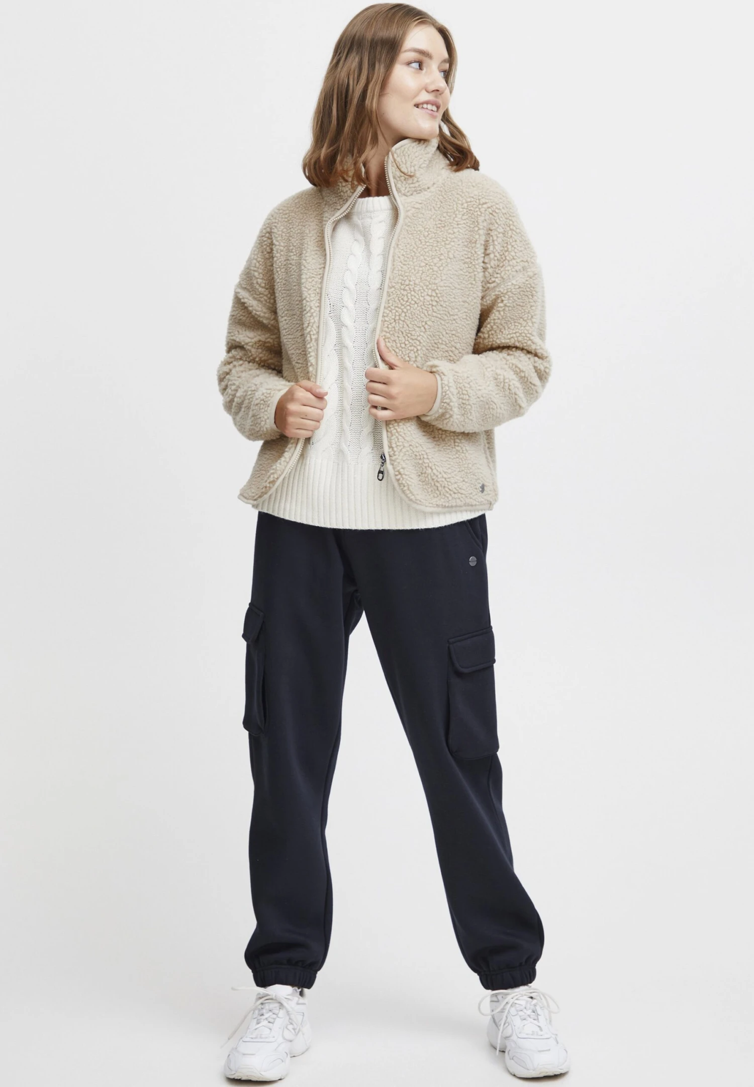 OXMO OXTonje - Fleece Jacket - Oyster 2 OXMO OXTonje - Fleece Jacket - Oyster - Image 2